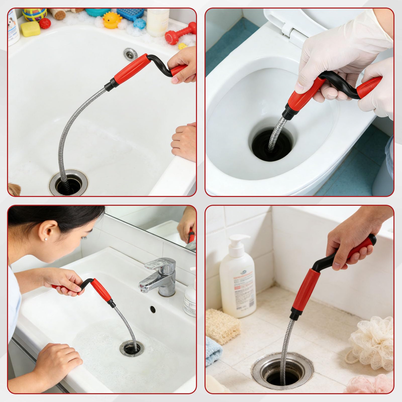 Desatascador de Tuberías 4.2 Metros Desatascador Fregadero Desatascador WC Espiral Manual Ideal