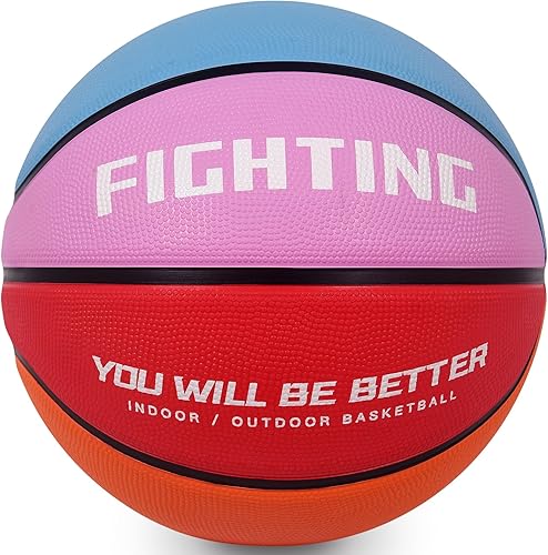 Miniatura 2 de Baloncesto de goma gruesa para niños y jóvenes, tamaño 34567, para exteriores, colorido, 2225.527.528.529.5 pulgadas, para regalos de juegos