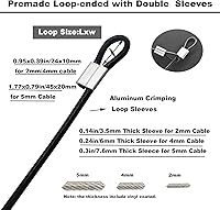 Vista 4 de 10 piezas Cable de 2mm de 12 pulgadas Recubierto de Vinilo de Acero Inoxidable con Bucles Cable Corto Cuerda de Alambre Cordón con Candado Cadena