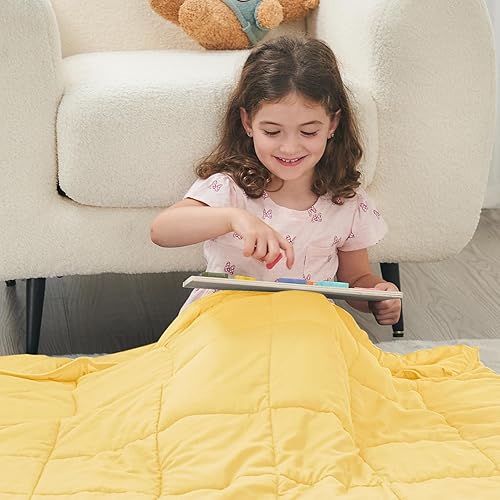 Vista 464 de yescool - Manta con peso, 10 libras, fresca, transpirable, con cuentas de cristal prémium, lavable a máquina, para dormir, 90-110 libras, 41 x 60