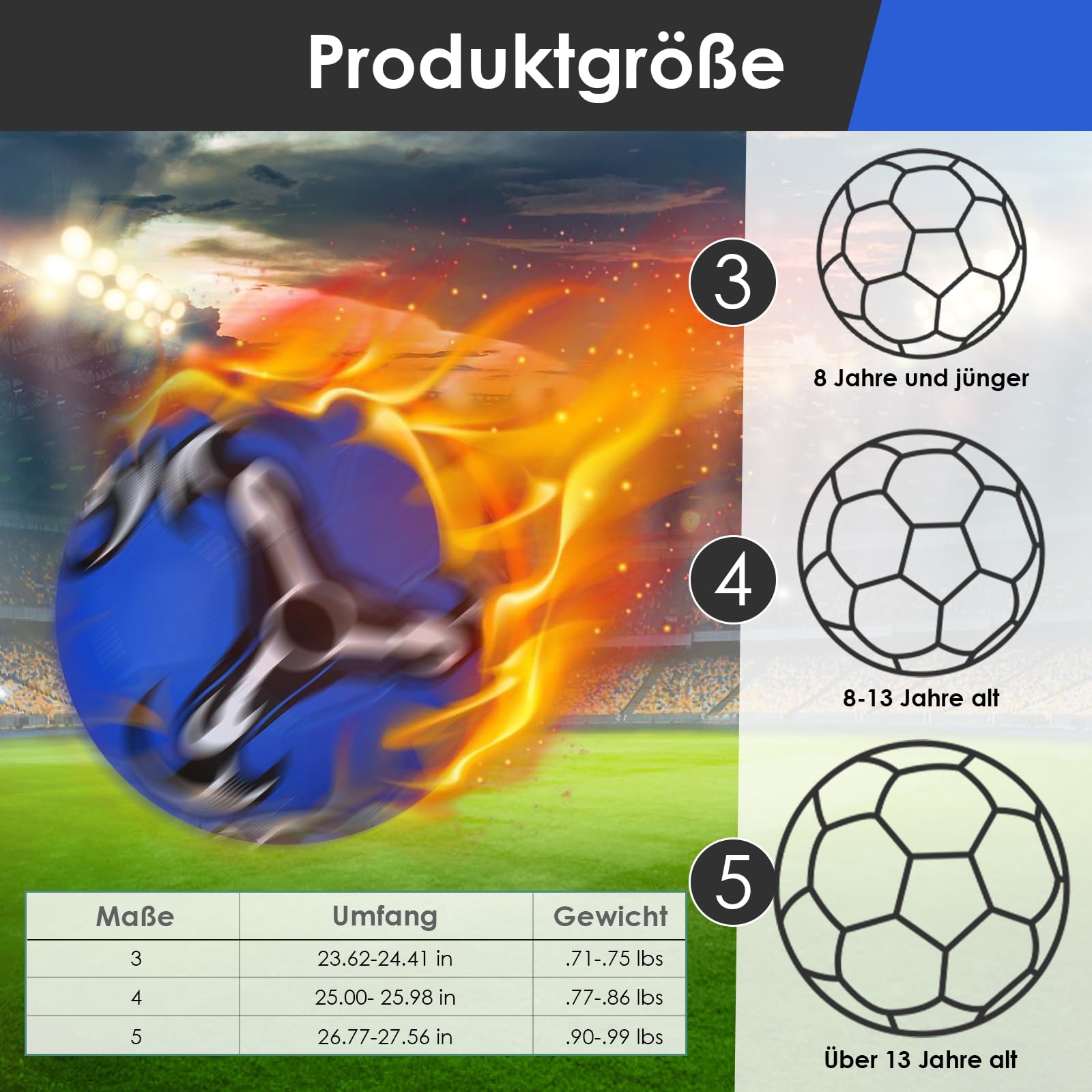 Balones de fútbol tamaño 5, tamaño oficial, 5, fútbol, fútbol, niños, unisex, balones de fútbol profesionales para exteriores e interiores para jóvenes y adultos