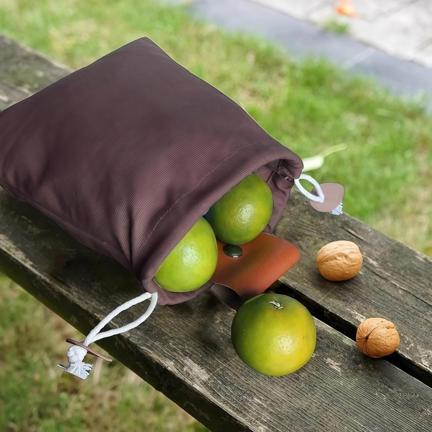 Foraging Bag,Outdoor Leather and Waxed Canvas Pouch,Multi-Purpose Portable Canvas Foraging Pouch,Mushroom Hunting Pouches for Camping, Shells, Treasures, Travel and Hiking - Image 6