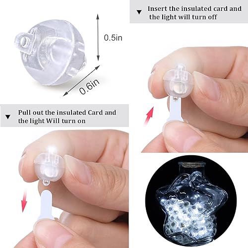 Miniatura 3 de Aogist 100 luces de globo blanco con lazo para colgar, mini luces de bola de huevo de Pascua, luces LED para bebidas, mini luz redonda pequeña