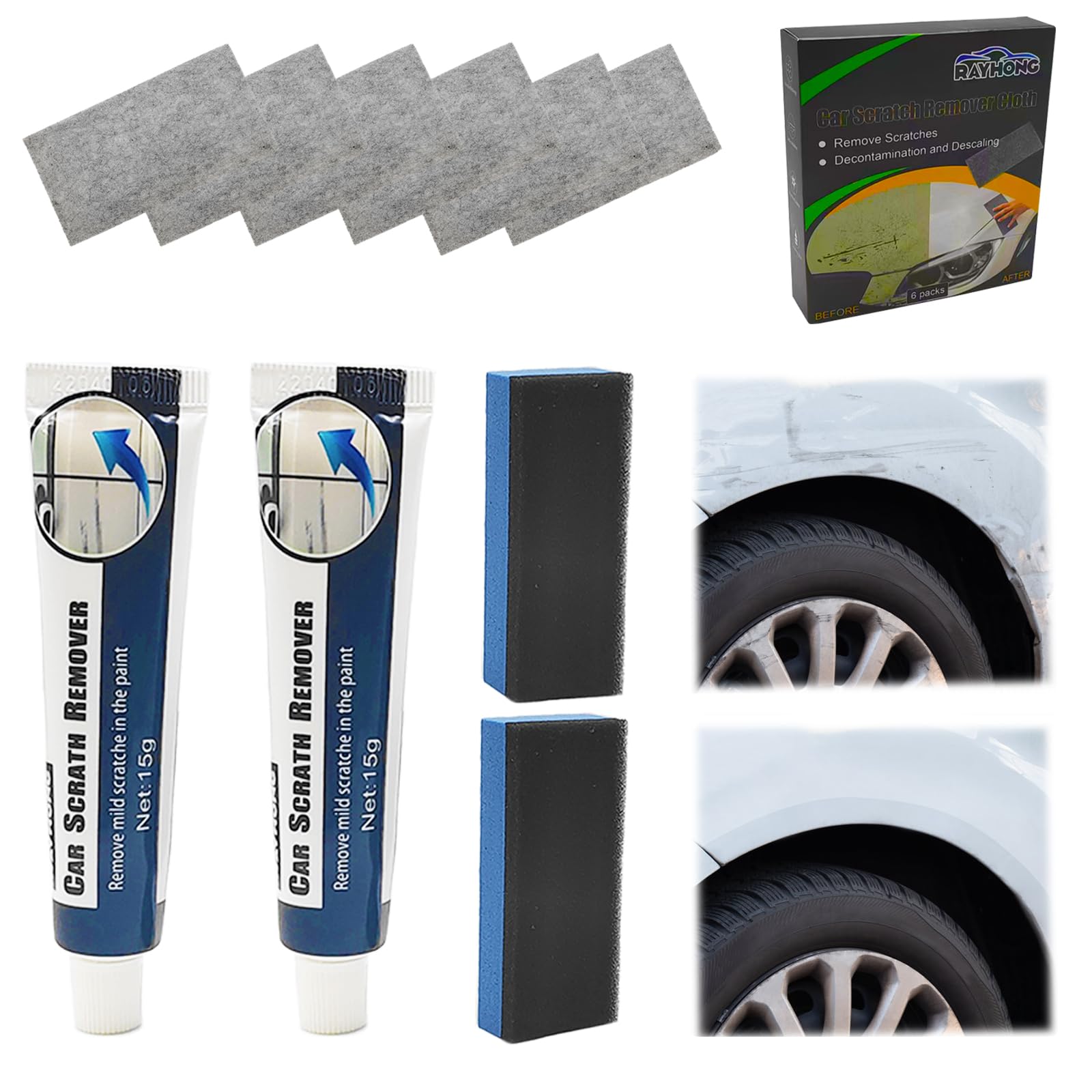 Nano Sparkle Cloth Car Scratch Remover, Nano Sparkle Cloth na zadrapania samochodowe, zestaw naprawczy pasków samochodowych, wielofunkcyjna ściereczka do polerowania powierzchni