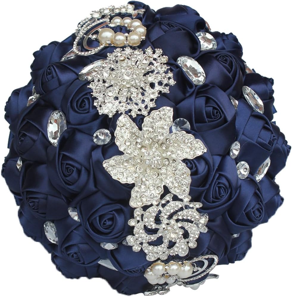 Wedding Bride Bridal Bouquet Brooch Bouquet Bridesmaid Valentine's Day Bouquet Confession (All Navy)