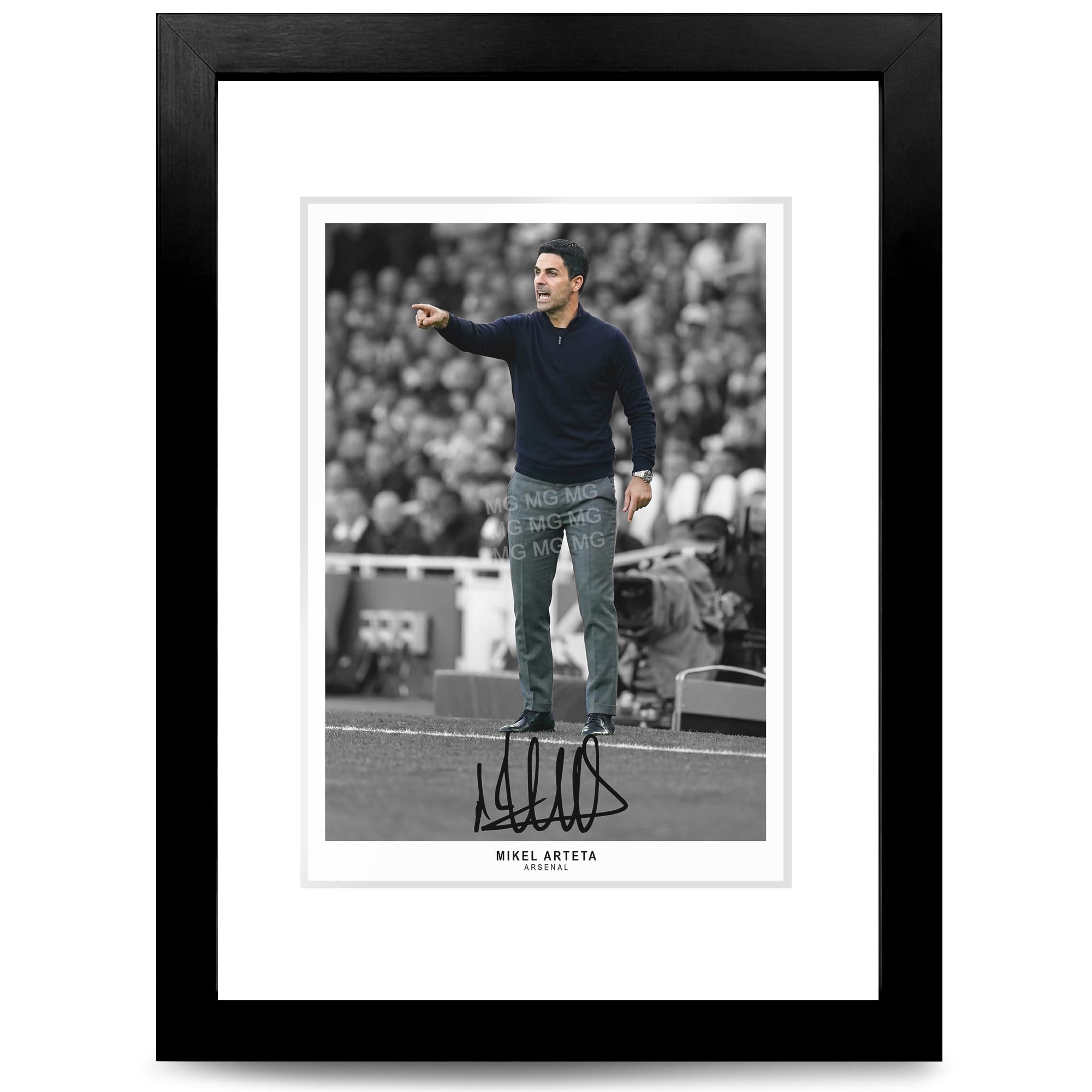 Mikel Arteta Arsenal Manager Signed Photo Poster A4/A3 Print Picture Display Framed Autograph Memorabilia Gift Football Fans Spain (Mikel Arteta 2, A4 Framed & Mounted)