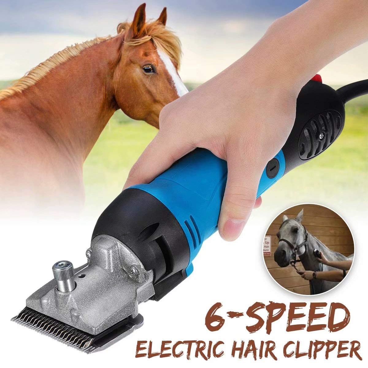 Cortapelos Para Ovejas Inalámbrico 6 Velocidades - 2400 RPM, Con 2 Baterías De 2600mAh, Para Caballos, Cabras, Alpacas (Kit Profesional)