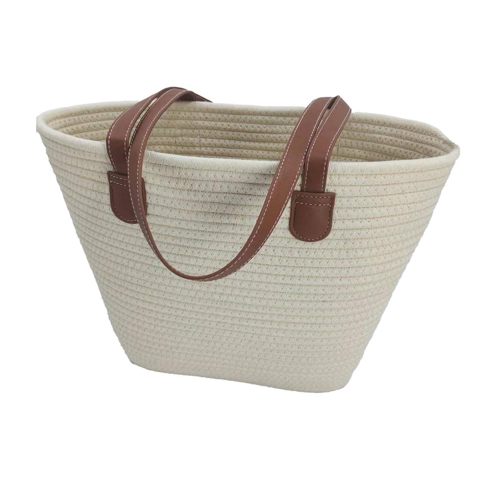 Sac Tissé en Coton Grand Format, Cabas Épaule Léger pour vos Sorties Urbaines et Journées de Plage