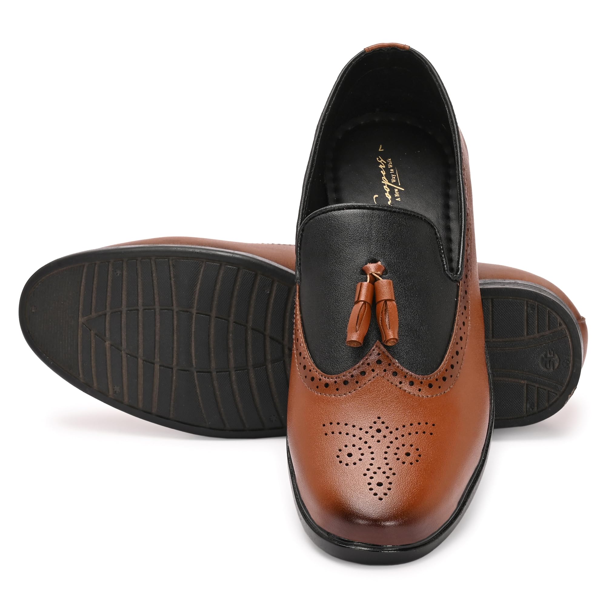 snoopers Men’s Tassel Loafer Shoes Formal Slip On for Men | Stylish Moccasins Shoes with Cushioned Insole | Party Wedding Office Wear Shoes for Men | Premium Synthetic Leather Comfortable Shoes-picture-14