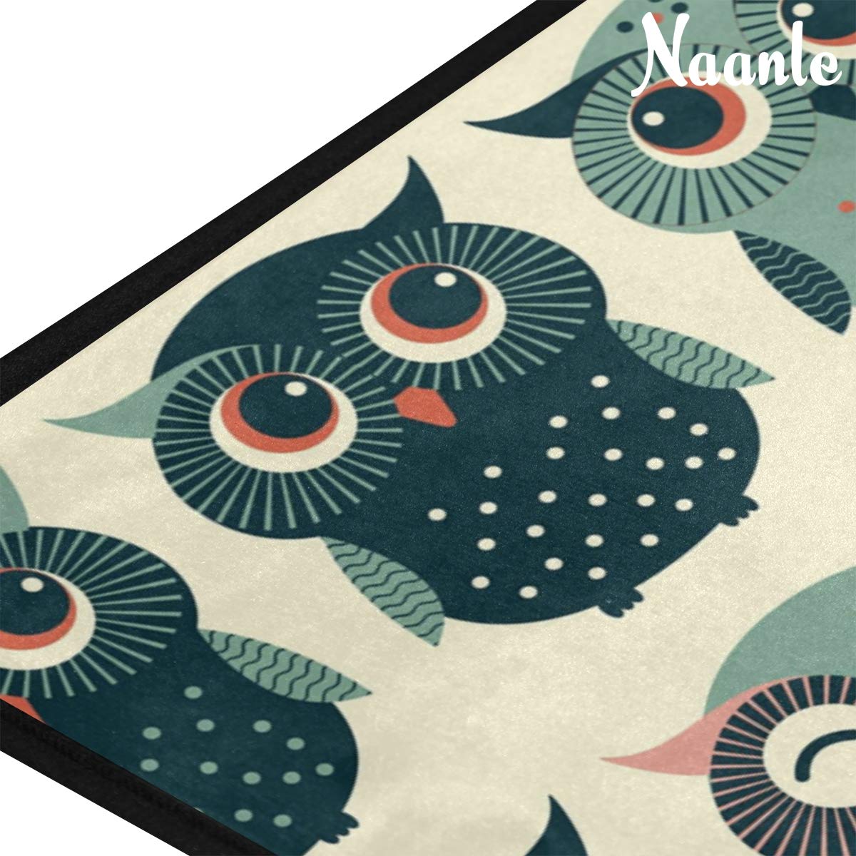 Naanle Animal Owl Anti Fatigue Kitchen Floor Mat, Owl Non Slip Absorbent Comfort Standing Mat Kitchen Runner Rug for Hallway Entryway Bathroom Living Room Bedroom 39 x 20 Inches