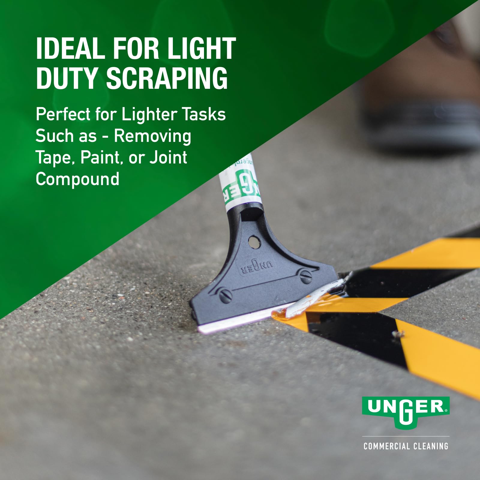 UNGER Commercial Light-Duty Floor Scraper - 4 Foot Aluminum Handle LH12C | Reversible 4 Metal Blade Head; Removes Gum Stickers and Wax Buildup; lightweight design; Ergonomic Grip product thumbnail 6