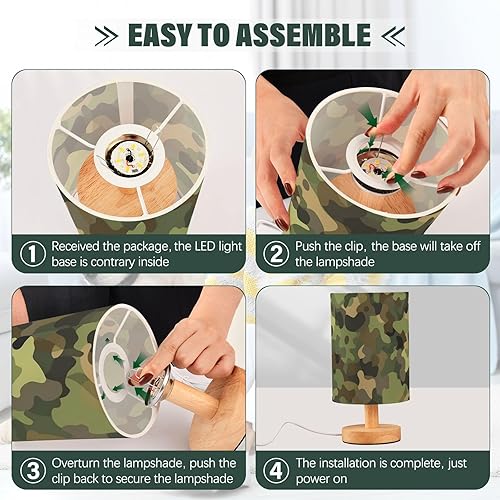 Miniatura 4 de Camouflage Green Led Desk Light Nursery Night Light for Bedside Table Table Lamp for Study Cute lampara de escritorio led