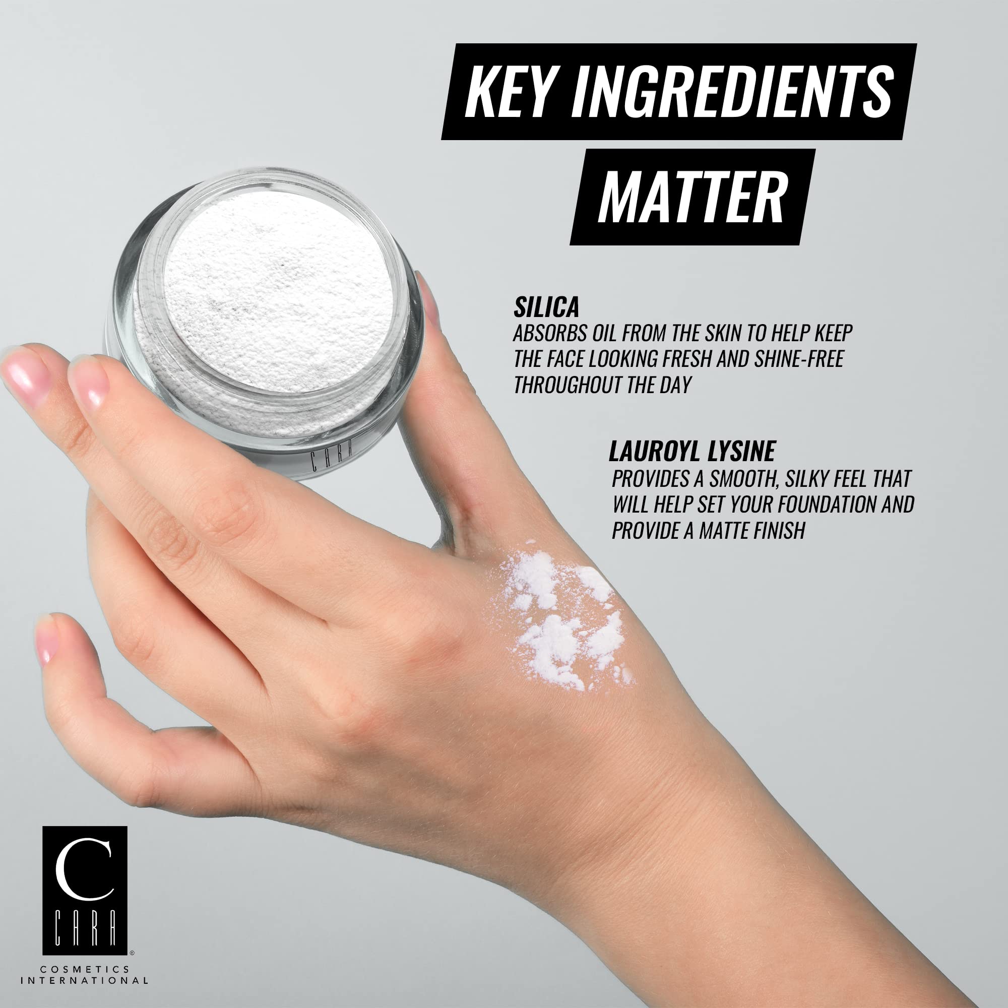 CARA Cosmetics Polvo suelto de alta definición, polvo translúcido de ajuste suelto para maquillaje, polvo de acabado, polvo facial, maquillaje en polvo sin talco, polvo facial radiante con acabado sin 2