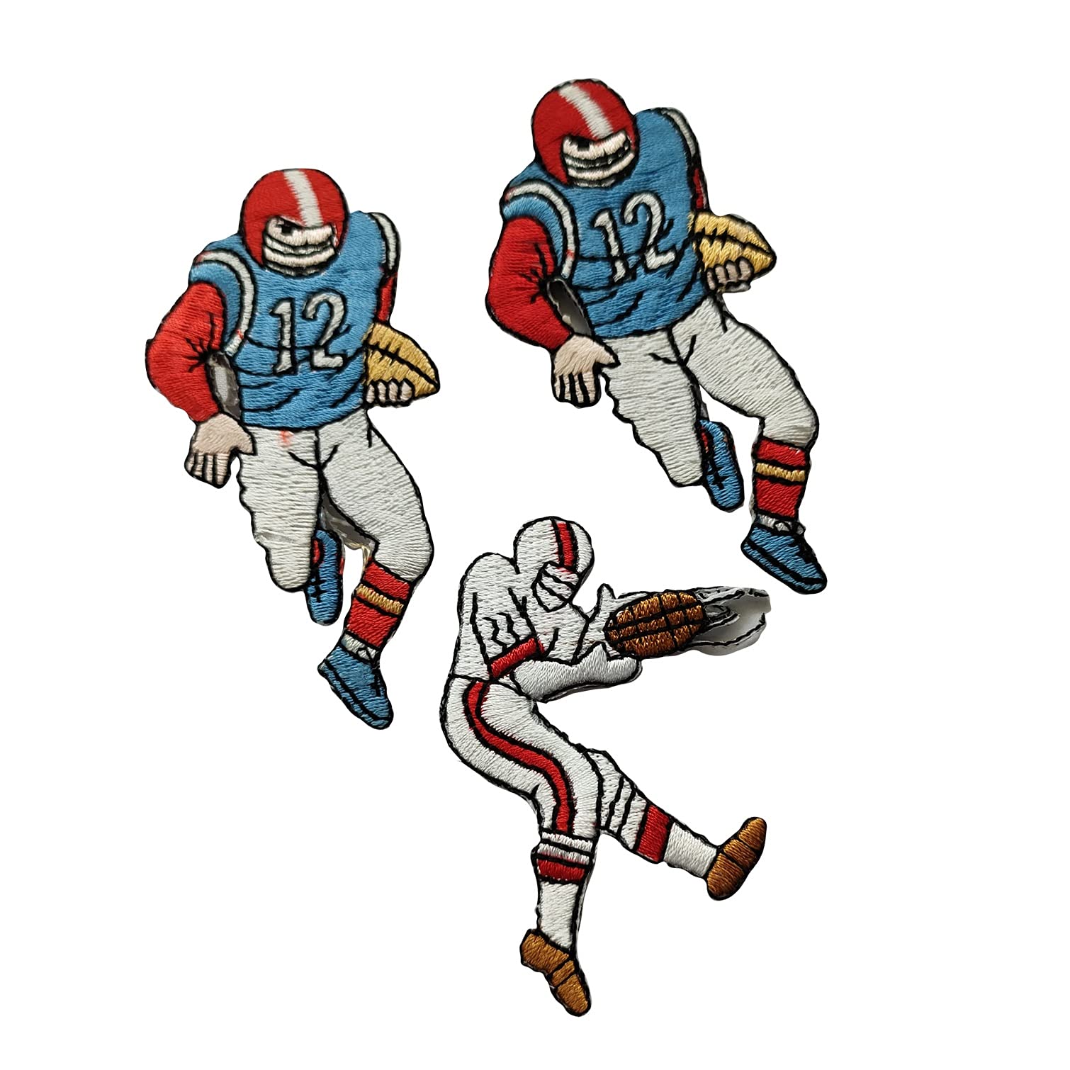 ็Heavens Tvcz Baseball Fun Exciting 3 pcs Embroidered Sign Iron-On Sew Patch Hippy Applique Accessory Fabric or Hat Cap Jean Shirt Get 3 pcs