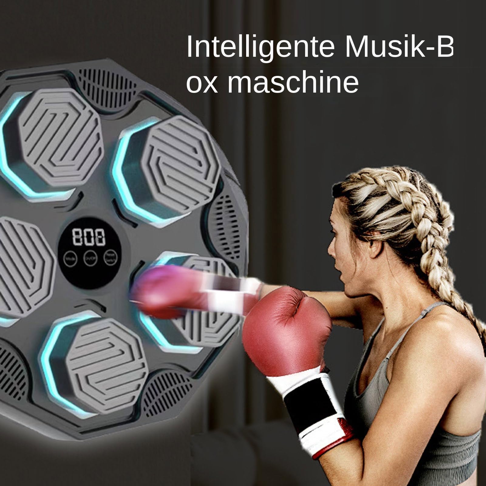 Musica pugilato, dispositivo di allenamento per fitness | Con illuminazione a LED, musica da boxe e come attrezzo da allenamento da parete per donne, bambini, palestra, casa, fitness,