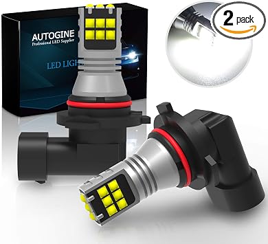 AUTOGINE H10 9145 LED Fog Light Bulbs, 2600 Lumens Extremely Bright 3030-SMD 9140 9045 9155 LED Bulbs for Auto Motorcycle Cars Trucks SUV Fog DRL Lights6000K Xenon White