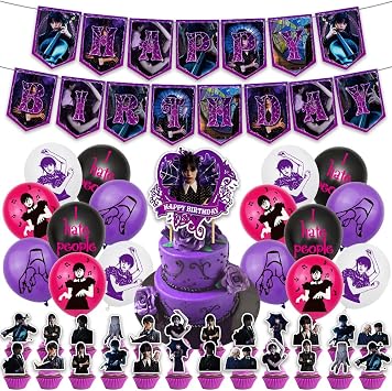 Wed Birthday Party Decorations Banner, Balloons, Cake Toppers Cupcake Topper Cake Decoration, Ribbon
