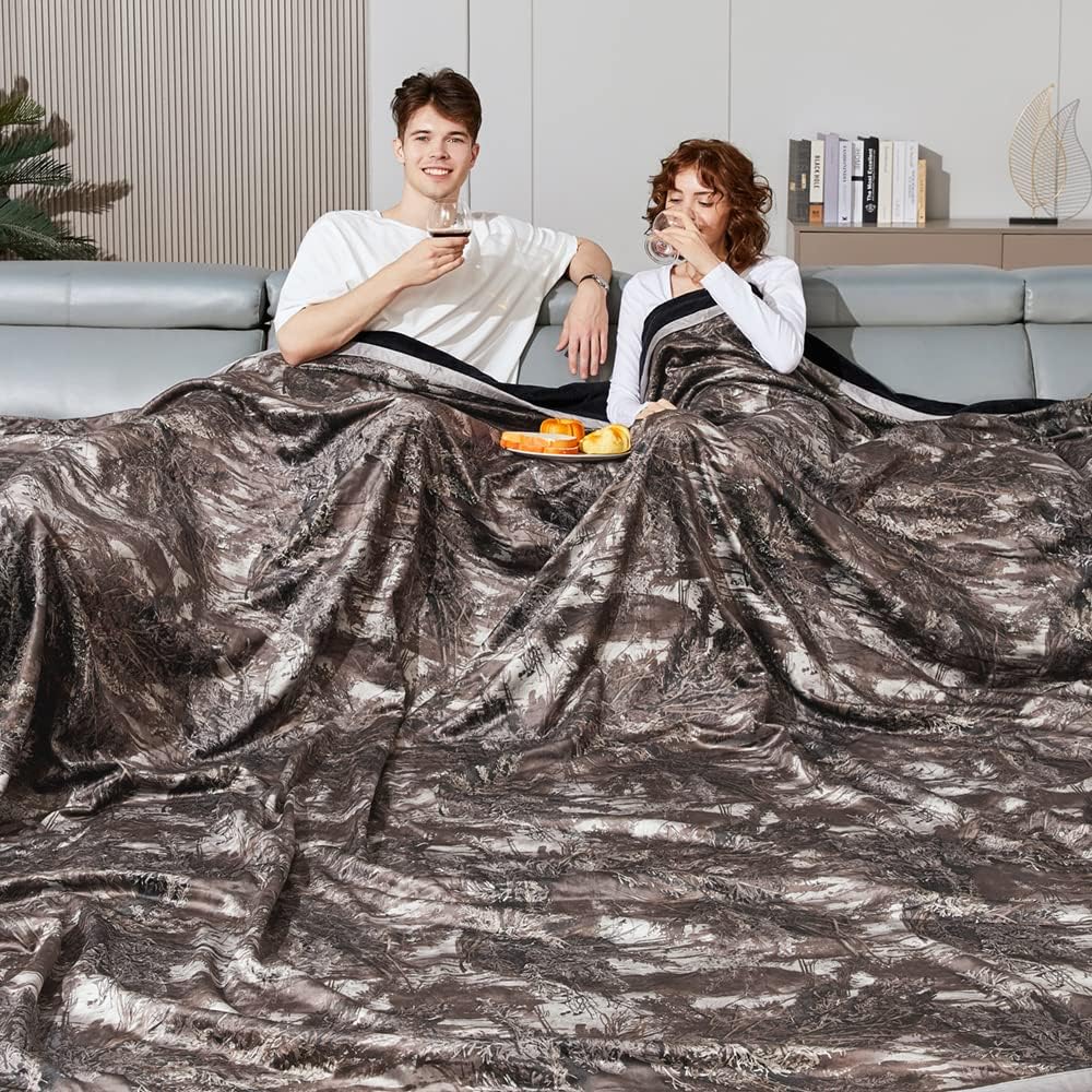 Krifey Oversized King Blanket 120"x120" Comfy Seamless