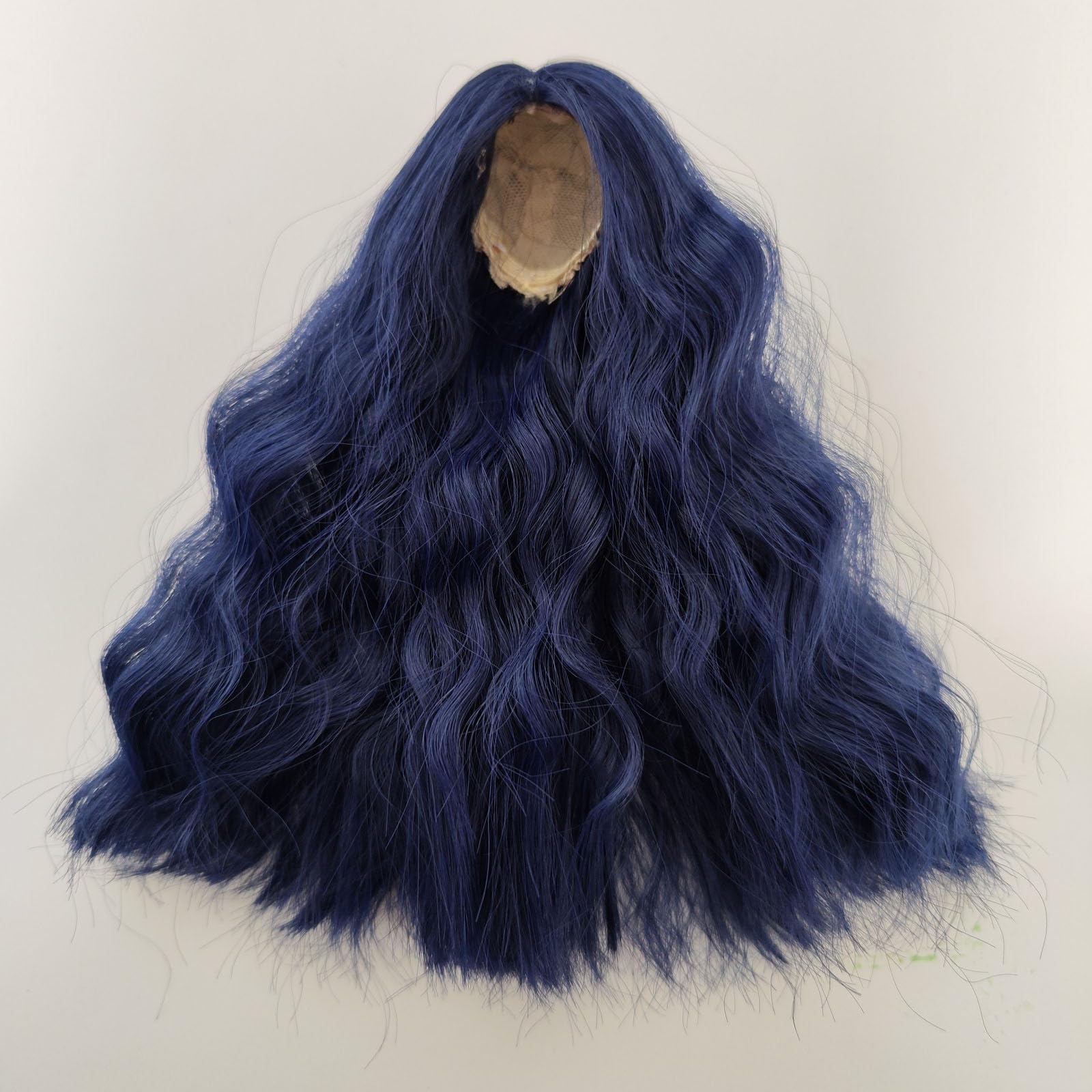 ke er bjd Wig Head Circumference 4.5-5inch (11.5-12cm) Middle Instant roll high Temperature Fiber Hair Dark Blue