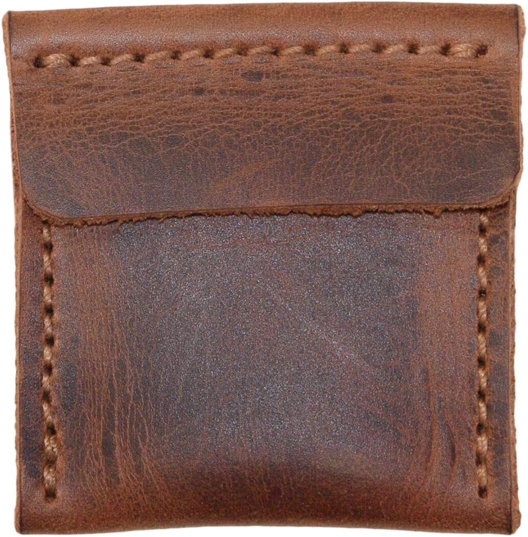 Hide & Drink, Leather Wedding Ring Case, Engagement Pouch, Bride & Groom Jewelry Storage, Marriage Travel, Ring Bearer, Proposal Ring Holder, Handmade Includes 101 Year Warranty (Bourbon Brown)