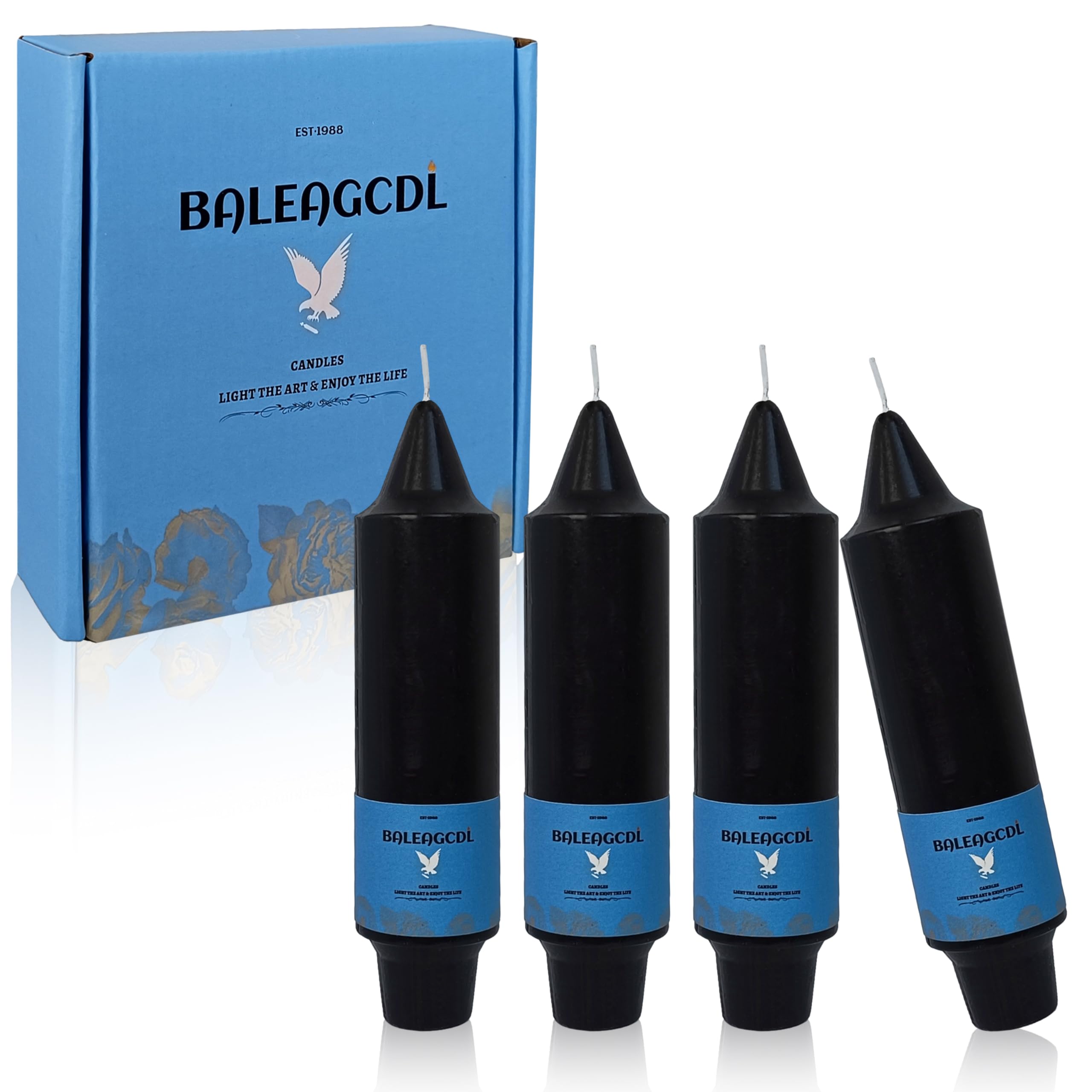 Handmade Unscented Taper Candles Long Lasting Burn Black Candles 5inch Short Candlesticks Elegant Design for Home Décor Weddings Festive Seasons