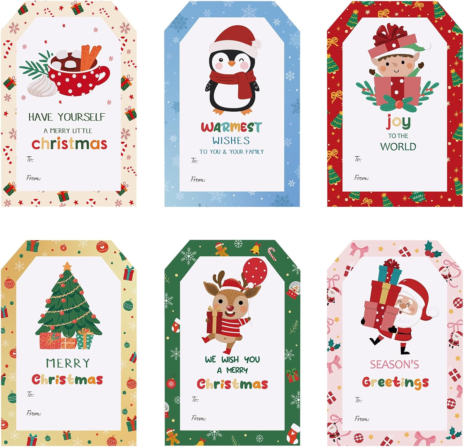 150Pcs Christmas Gift Tags Stickers, 2"x3" Christmas Name Tags to from Tag Stickers for Gift Wrapping Kids Present Party Bags Cards Envelope (Cute Animals)