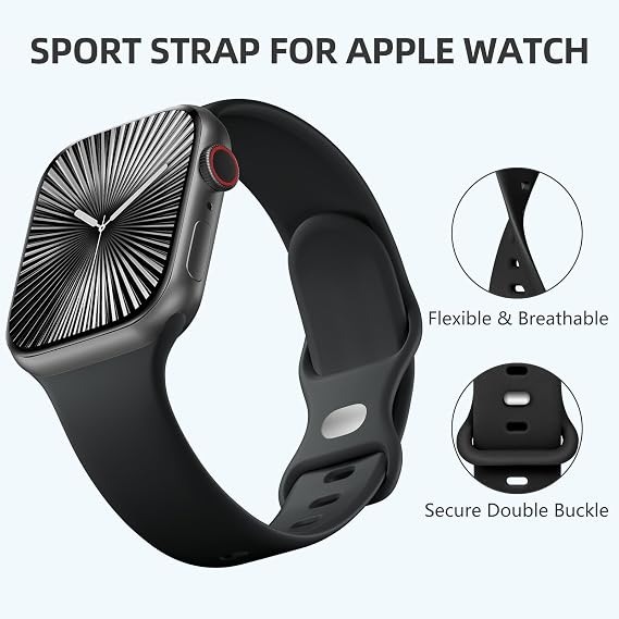Dirrelo Silicone Band Compatible with Apple Watch Strap 44mm 46mm 45mm 49mm