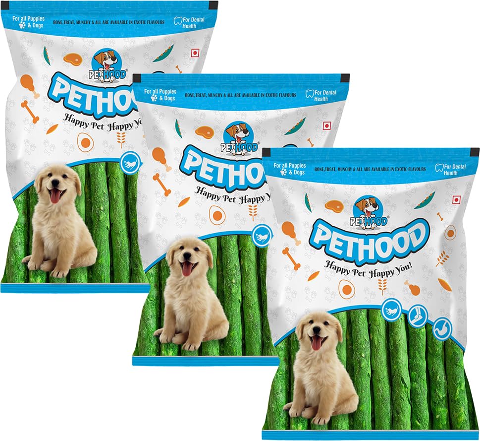 Image of Dog Chew Munchy Sticks, Mint Flavor 2700g | Protein-Rich Dog Treats & Snacks for All Breeds | Low Fat Dental Chews for Puppies & Adult Dogs | Long-Lasting & Tasty Bones