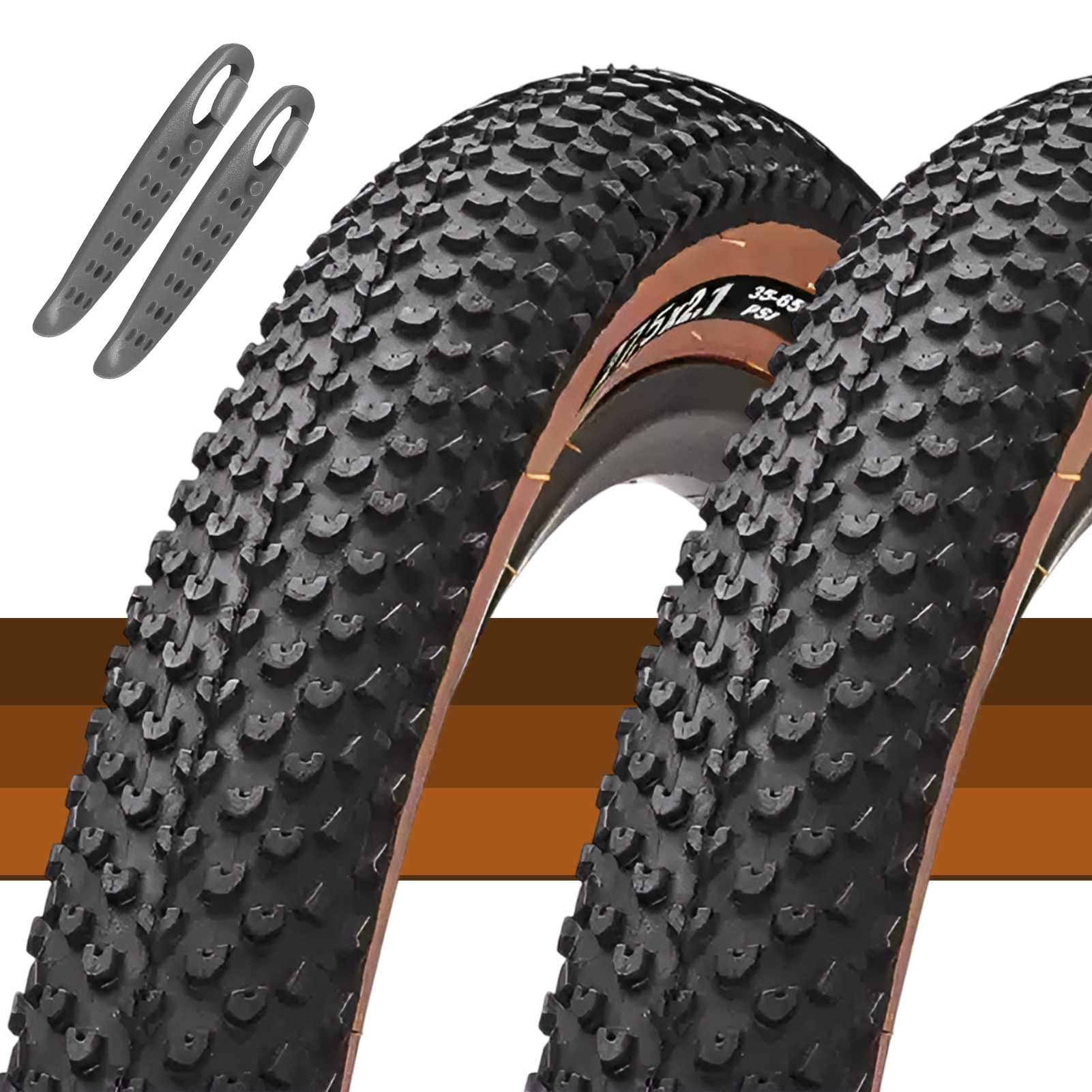 Zestaw opon 27,5 2,1 2/27,5 2,10 do rowerów górskich 60 TPI MTB All Mountain | Opony blokowe 27,5 x 2,1 | Opony blokowe 27,5 x 2,10 Ultra lekkie 590 g | Opony rowerowe 27,5 cala, b