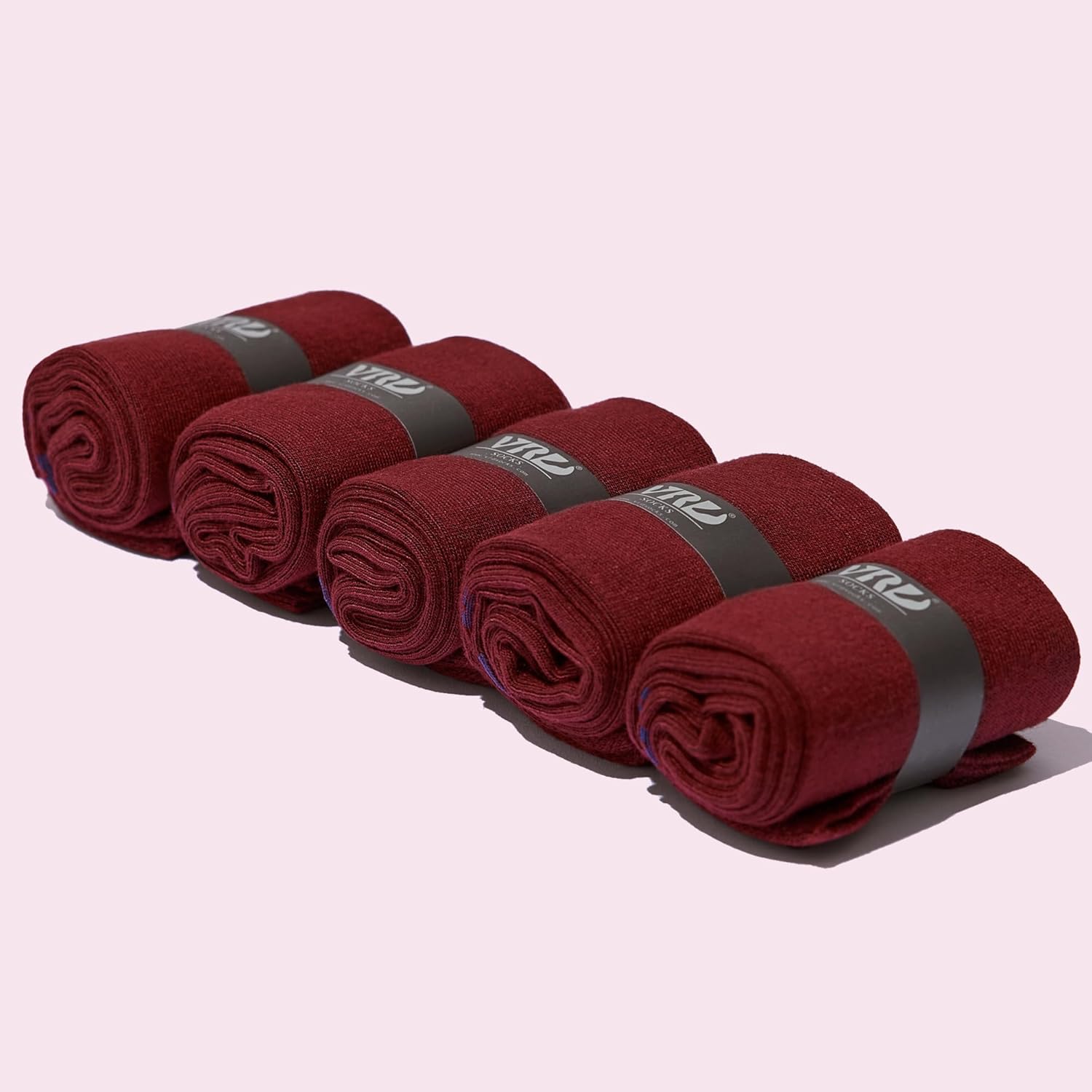 VRD Mens Dress Socks, Bamboo Rayon 5-Pack Solid Design Crew Length Mid-Calf Socks for Men Shoe Size 8-13 - Image 8