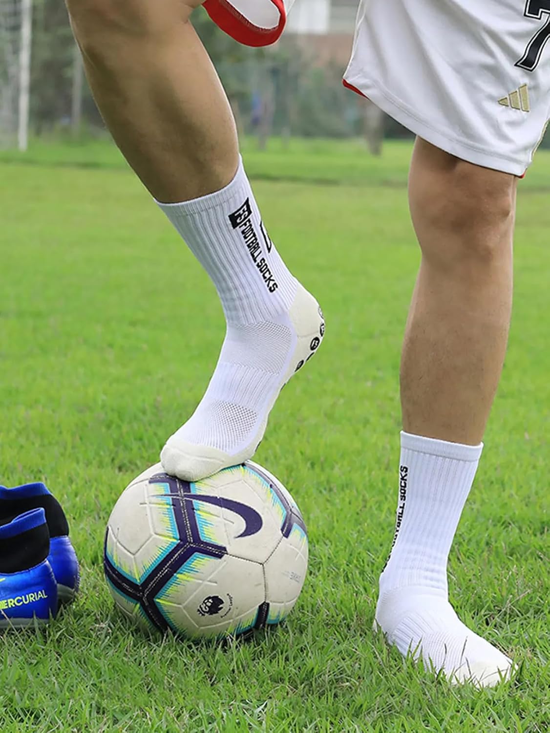 Soccer Socks Grip Sports Socks Non Slip Athletic Football Socks for Boys 2 Pairs - Image 3