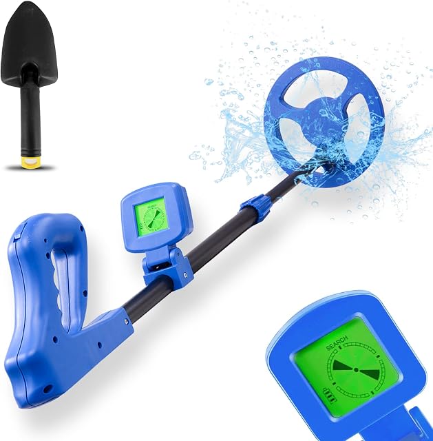 Voilamart Metal Detector for Kids Junior with Waterproof Search Coil, LCD Display Gold Hunter Detector and Adjustable Sensitive Stem - Lightweight Treasure Seeker for Beginners Children Adults