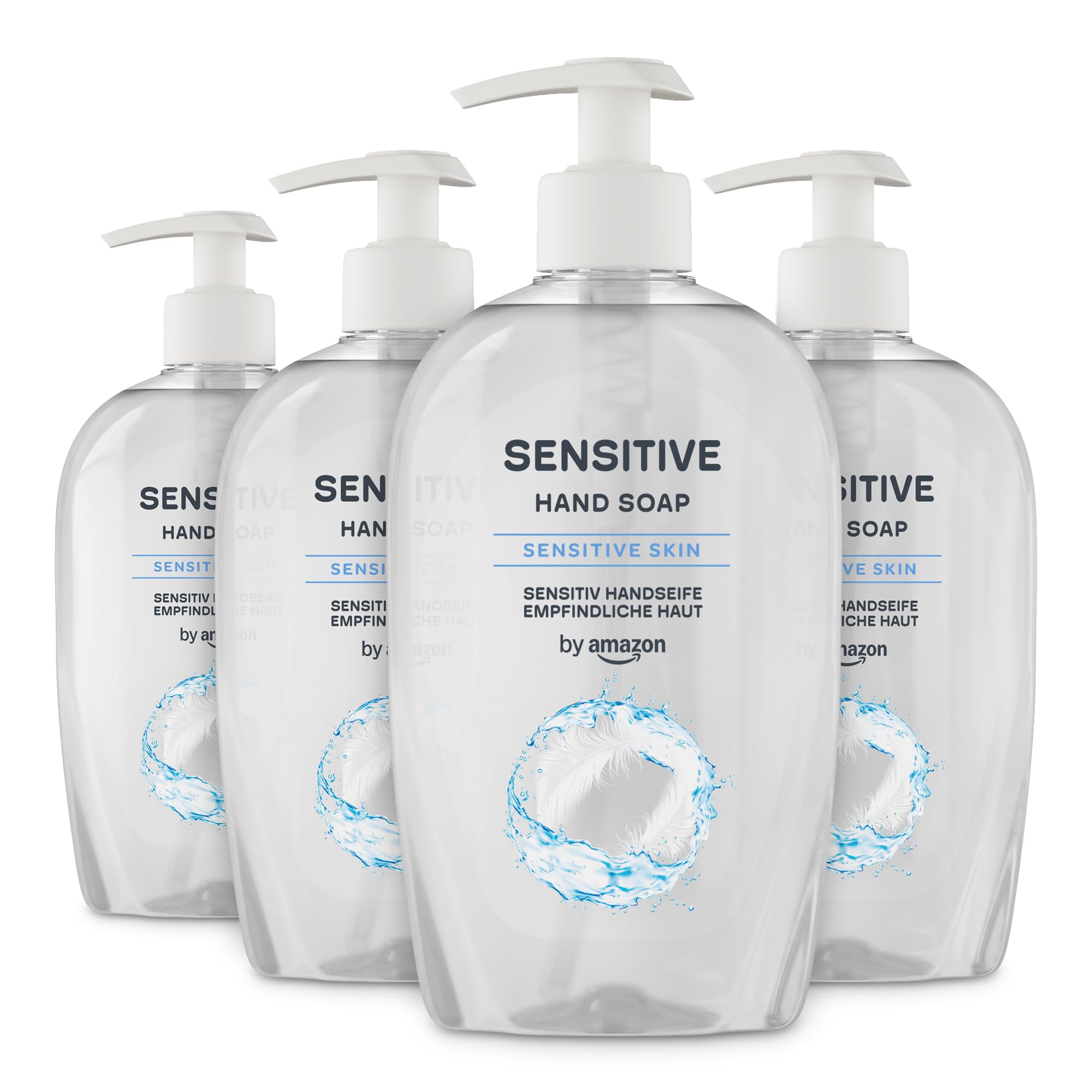 by Amazon Savon pour les mains Peaux sensibles, 4 x 500 ml