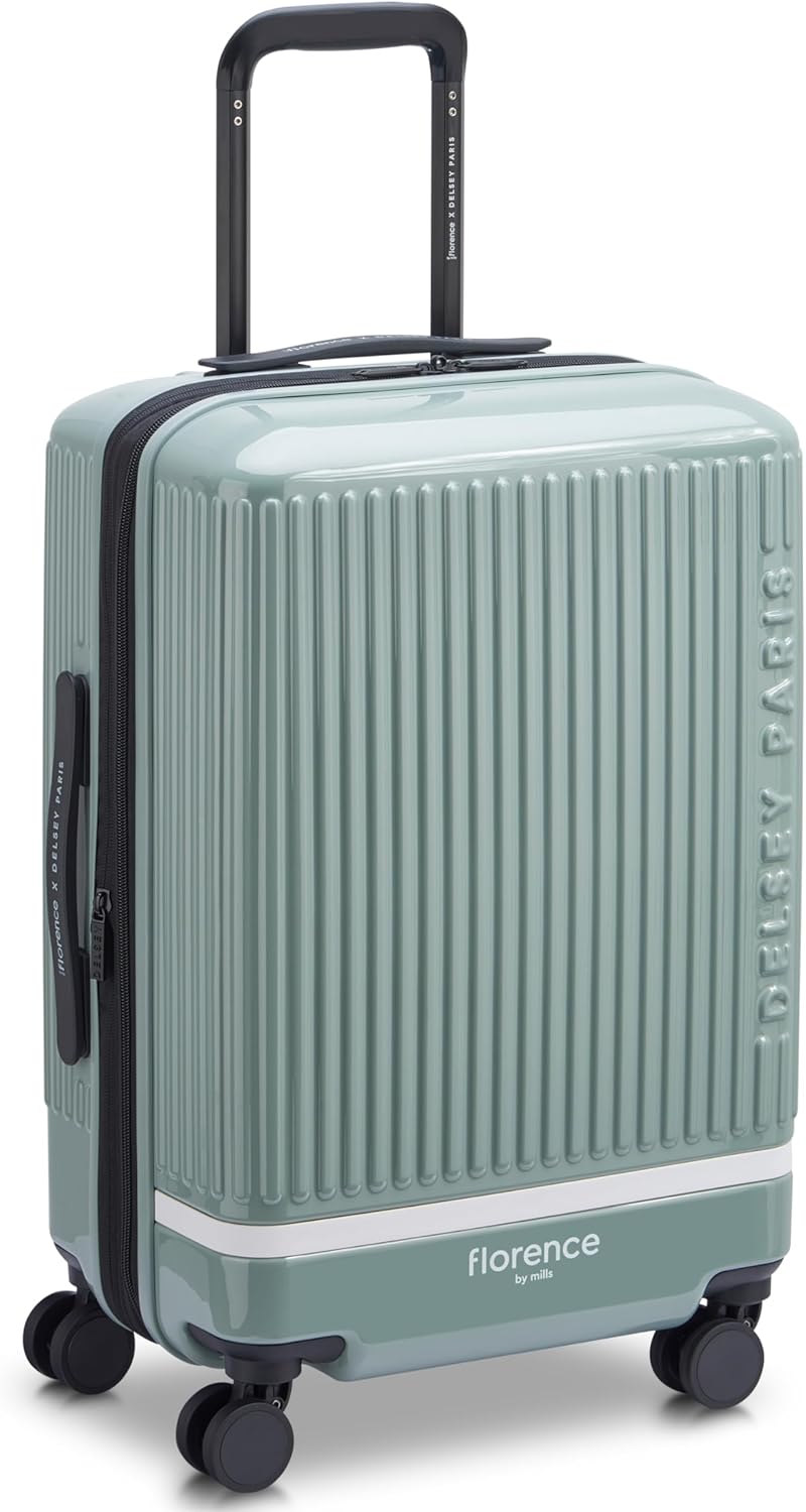 florence by mills Spin Me Away Hardside Expandable Luggage with Spinner Wheels, Sage Green, Carry-On 20 Inch