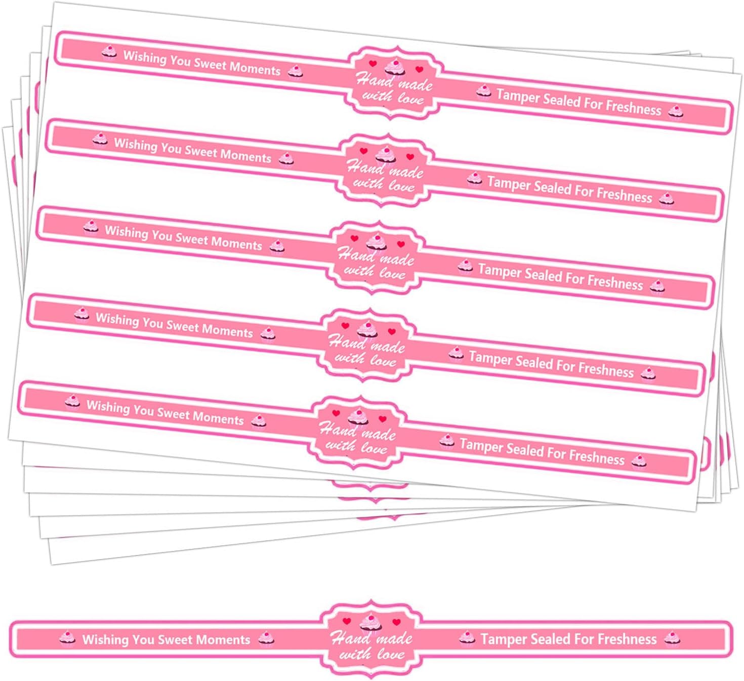Food Retail Package Seal Labels,9x1 Inch Safe Secure Tamper Evident Stickers for Handmade Baking Craft Arts,Baking Gift Box (200 Pcs)