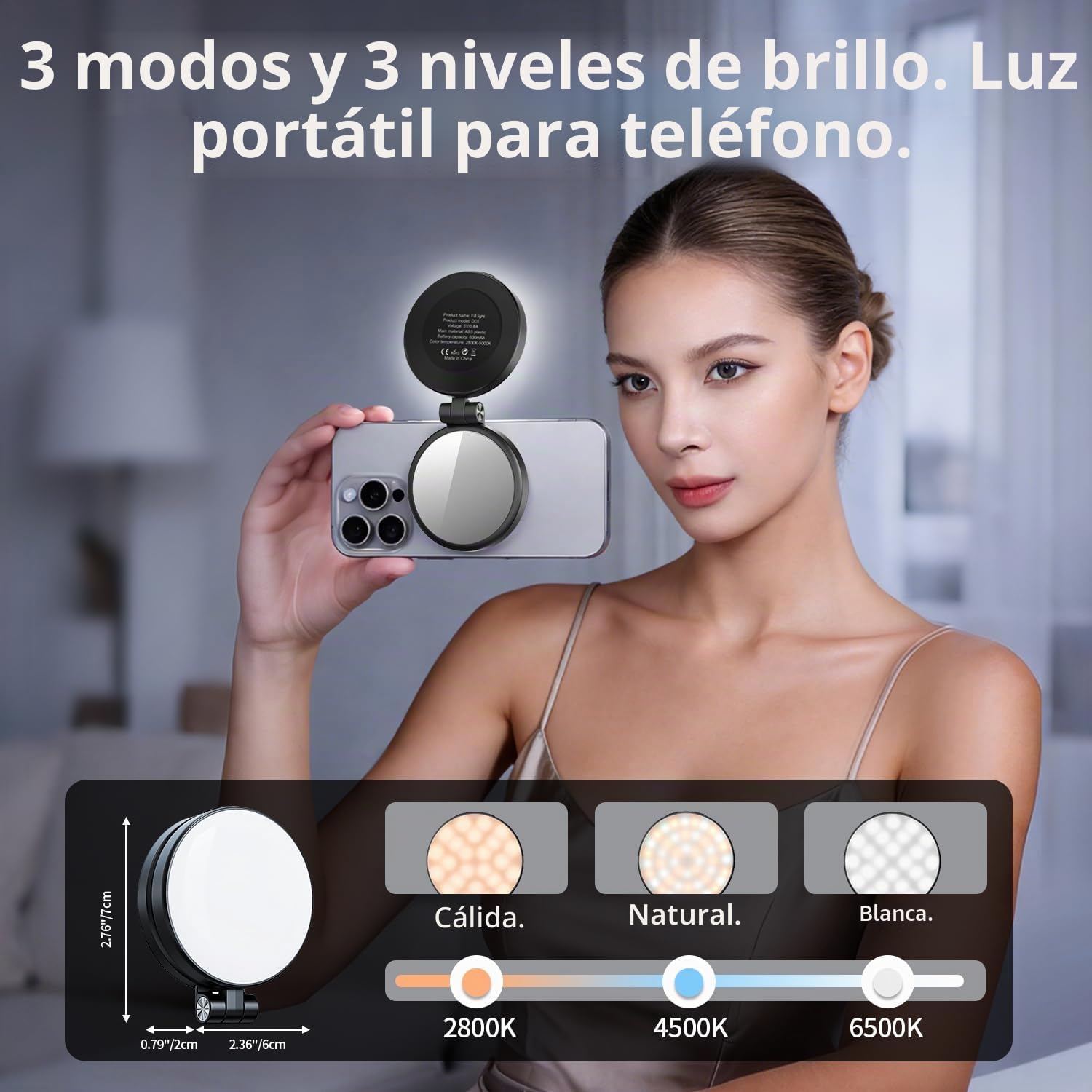 yAyusi Kit de vlogging magnético 3 en 1 para iPhone/Android, Kit de Inicio para Youtube, trípode magnético, micrófono y Control Remoto, Palo de Selfie de 71" con luz para Youtube