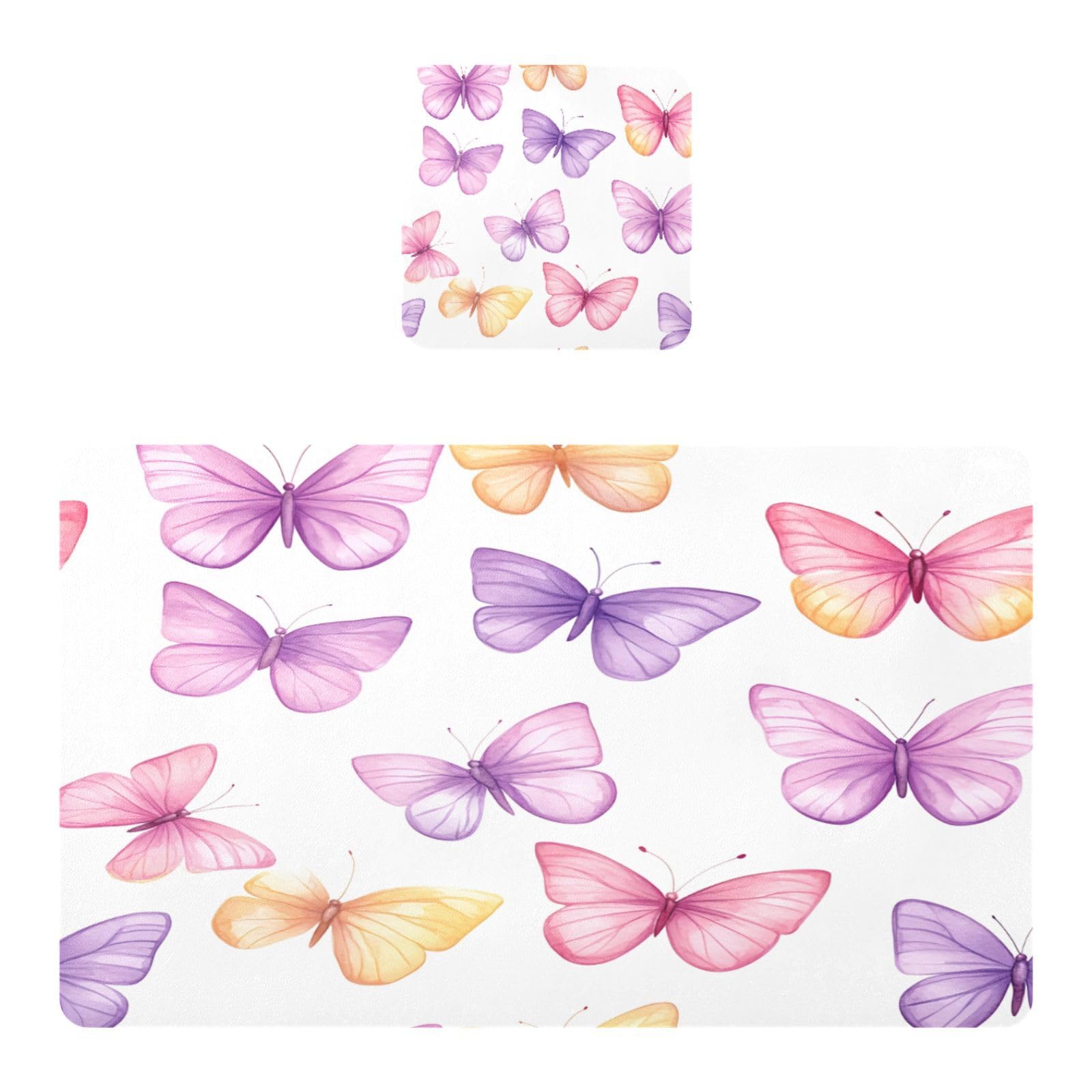 BURSTDDY Butterflies Placemat Waterproof Place Mat for Dining Table