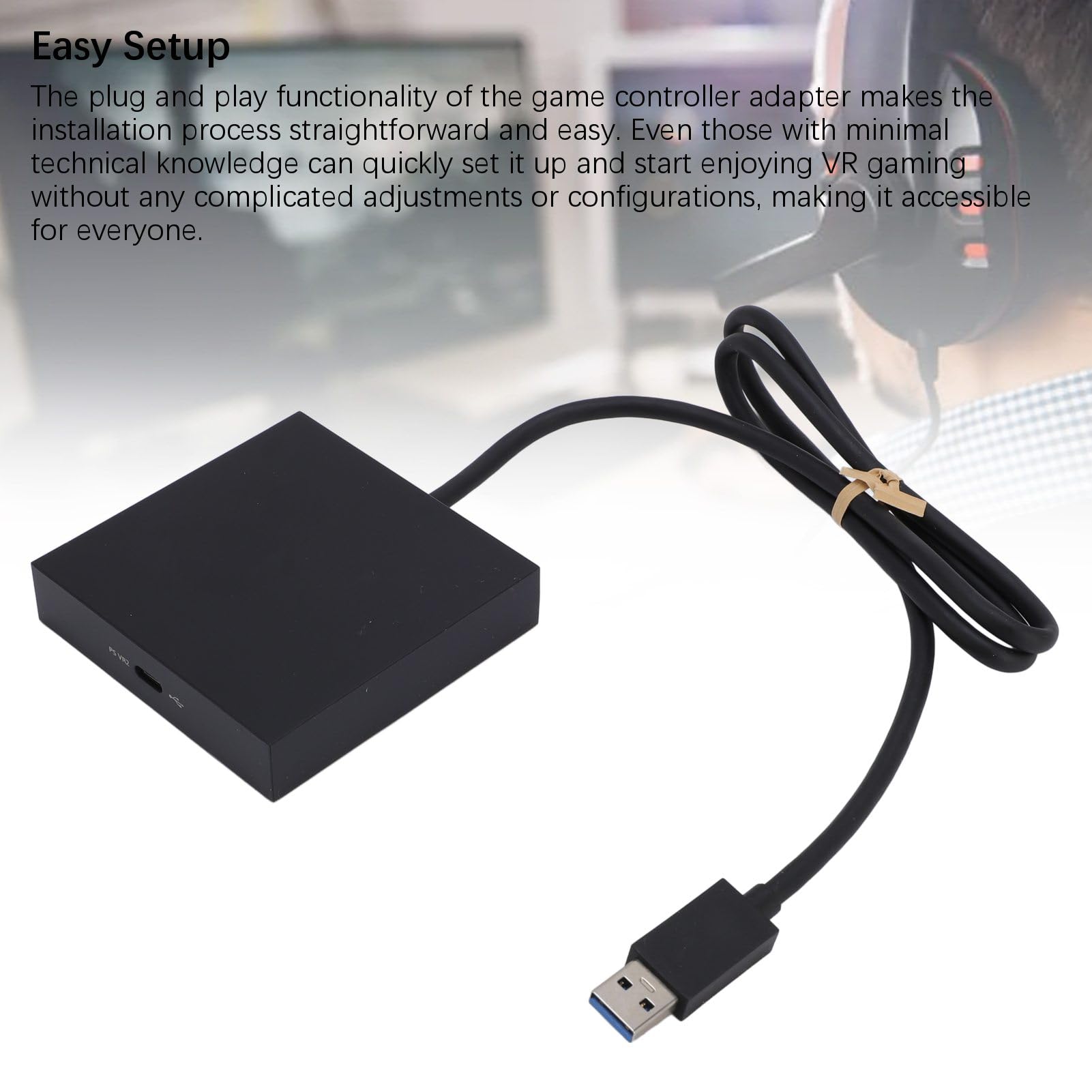 Denash Adattatore di Gioco VR, Uscita Ad Alta Risoluzione Stabile, Adattatore di Gioco per Computer Multifunzionale, Adattatore Controller di Gioco, Collegamento del PC (Spina europea)
