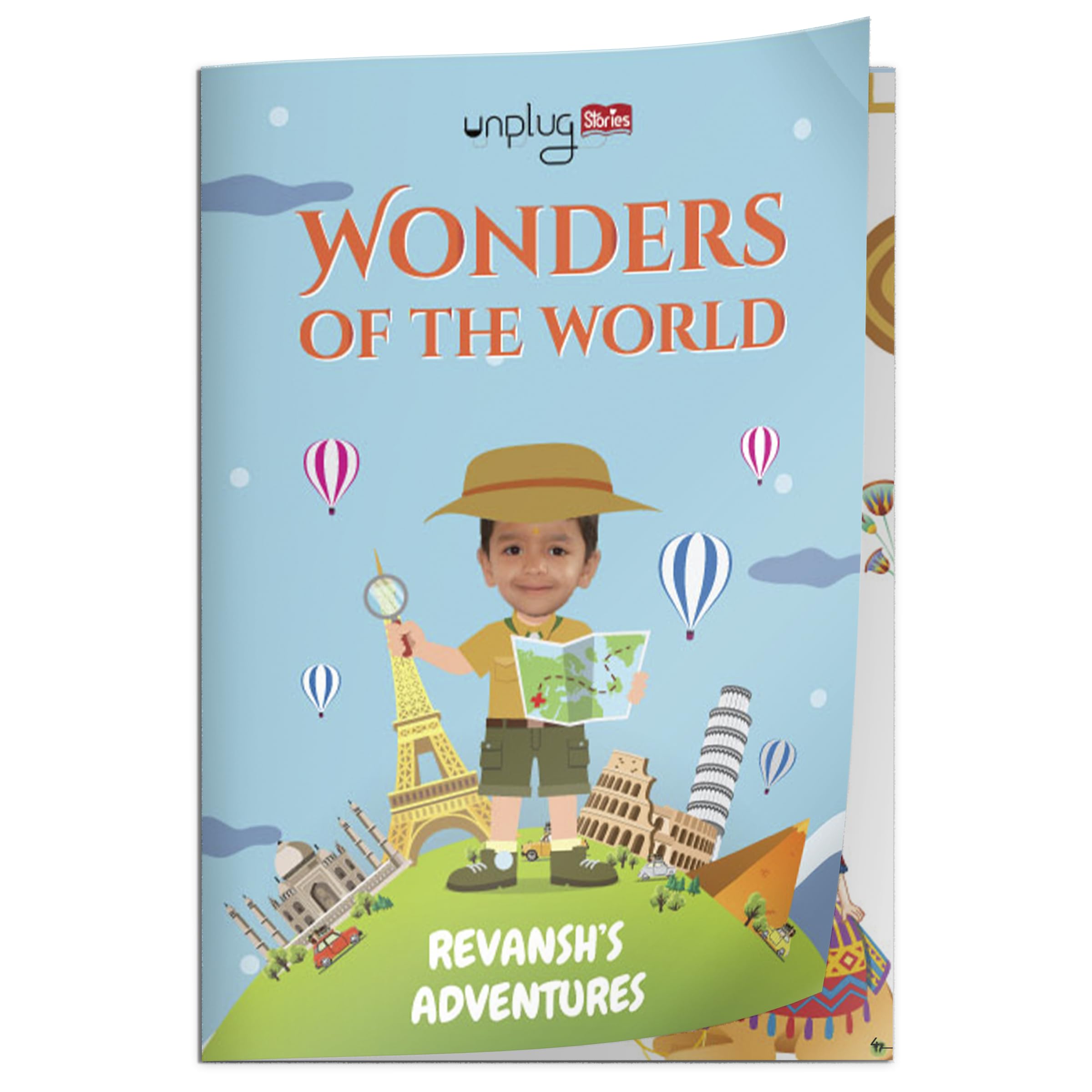 Unplug Stories: Personalized Books with your kid as main character : Wonders of the World, Children's Book with Adventures