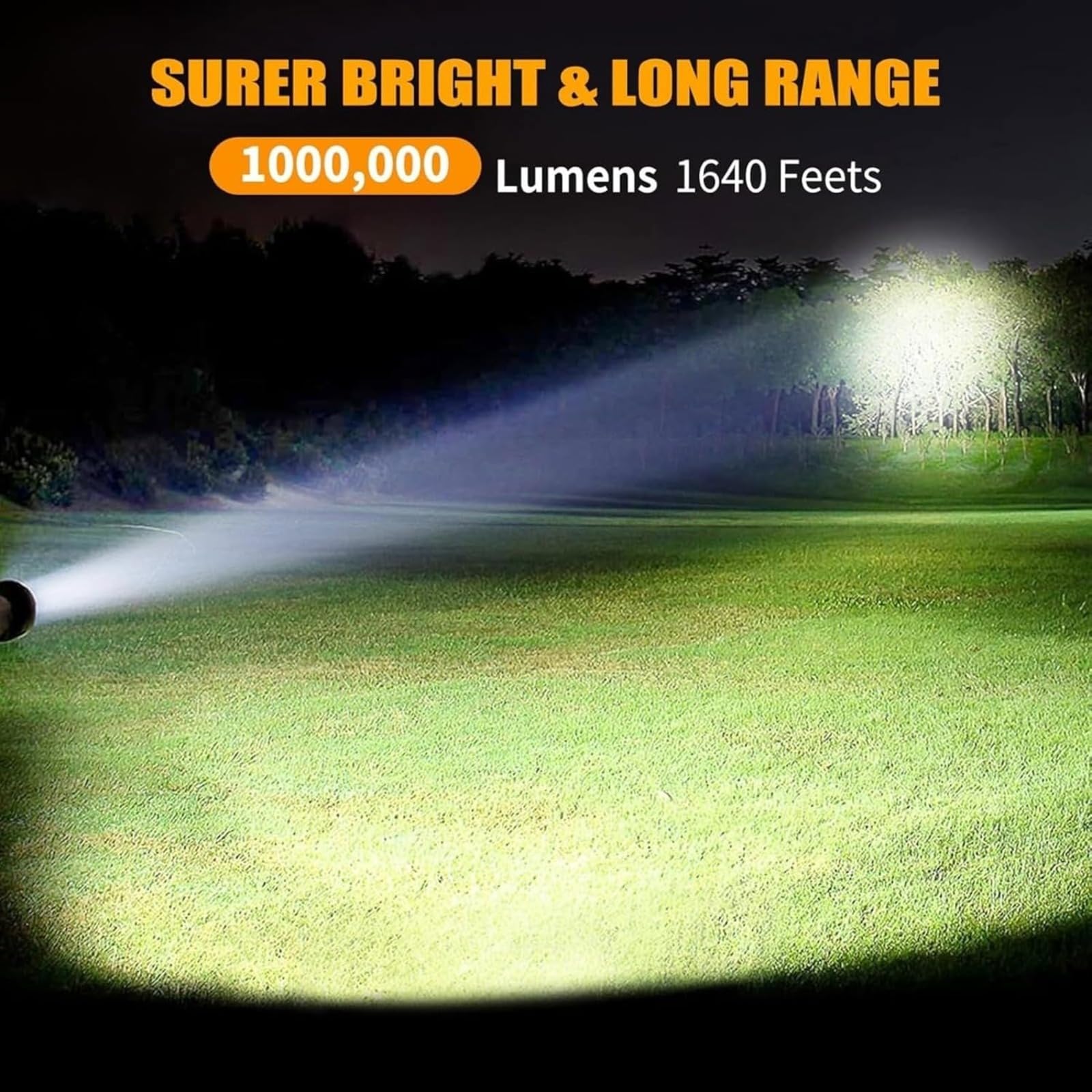 Faretto a LED ricaricabile a energia solare, super luminoso, 100000 lumen, torcia impermeabile con treppiede, 6 modalità e 3 filtri colorati, torcia portatile a lunga distanza per caccia, pesca