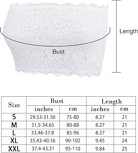 Miniatura 3 de 4 Pieces Women Lace Bandeau Bra Tube Top Bra Elastic Strapless No Sponge Pad No Underwire Bra for Daily Favor