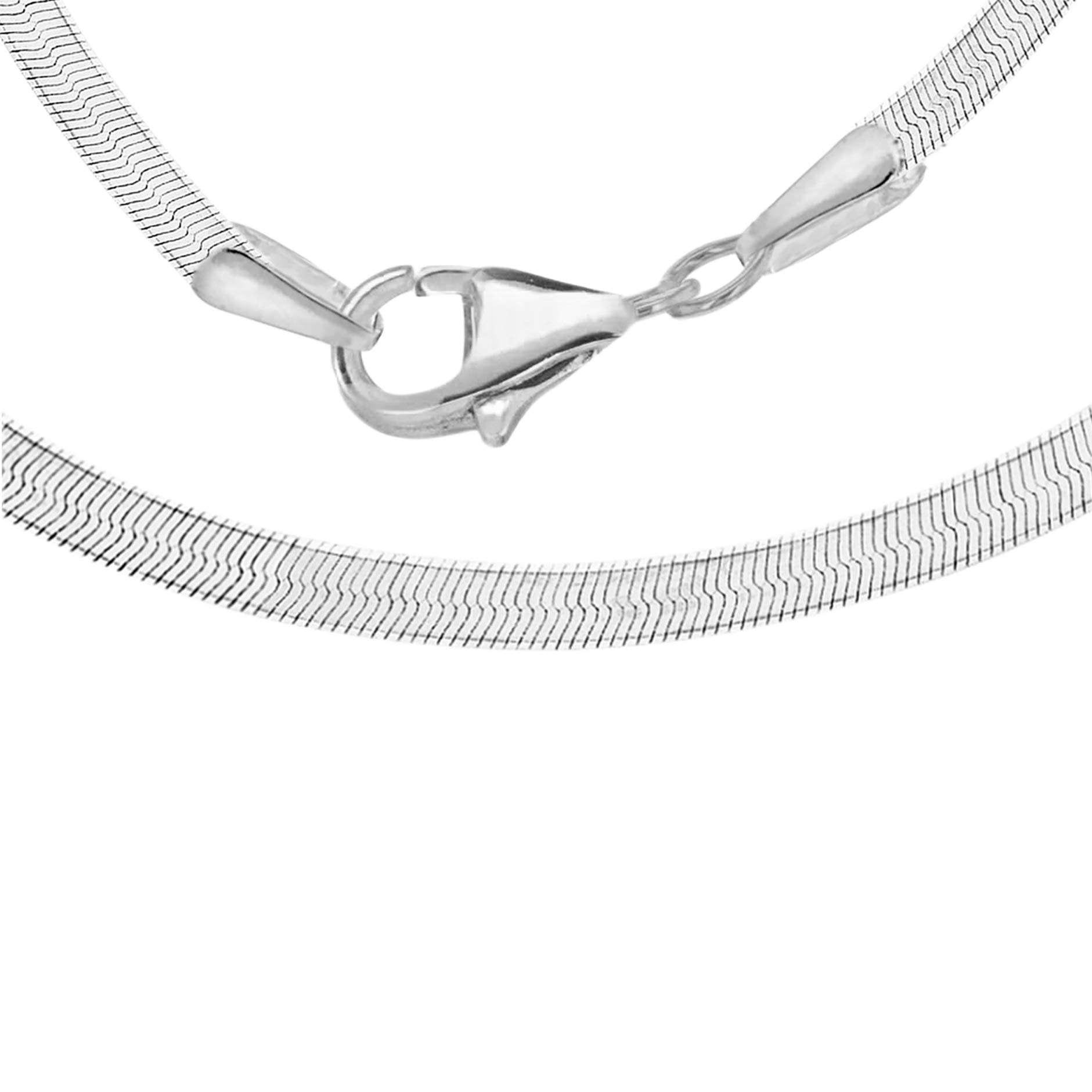 Tuscany Silver Damen Sterling Silber Flach Schlange Halskette 3.1mm