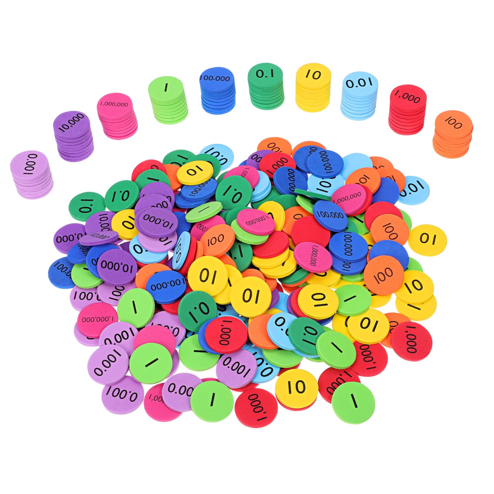 DOITOOL Place Value Disks 300Pcs Bright Colored Math Counting Discs Early Learning Educational Toys for Kids Cognitive Development and Classroom Use