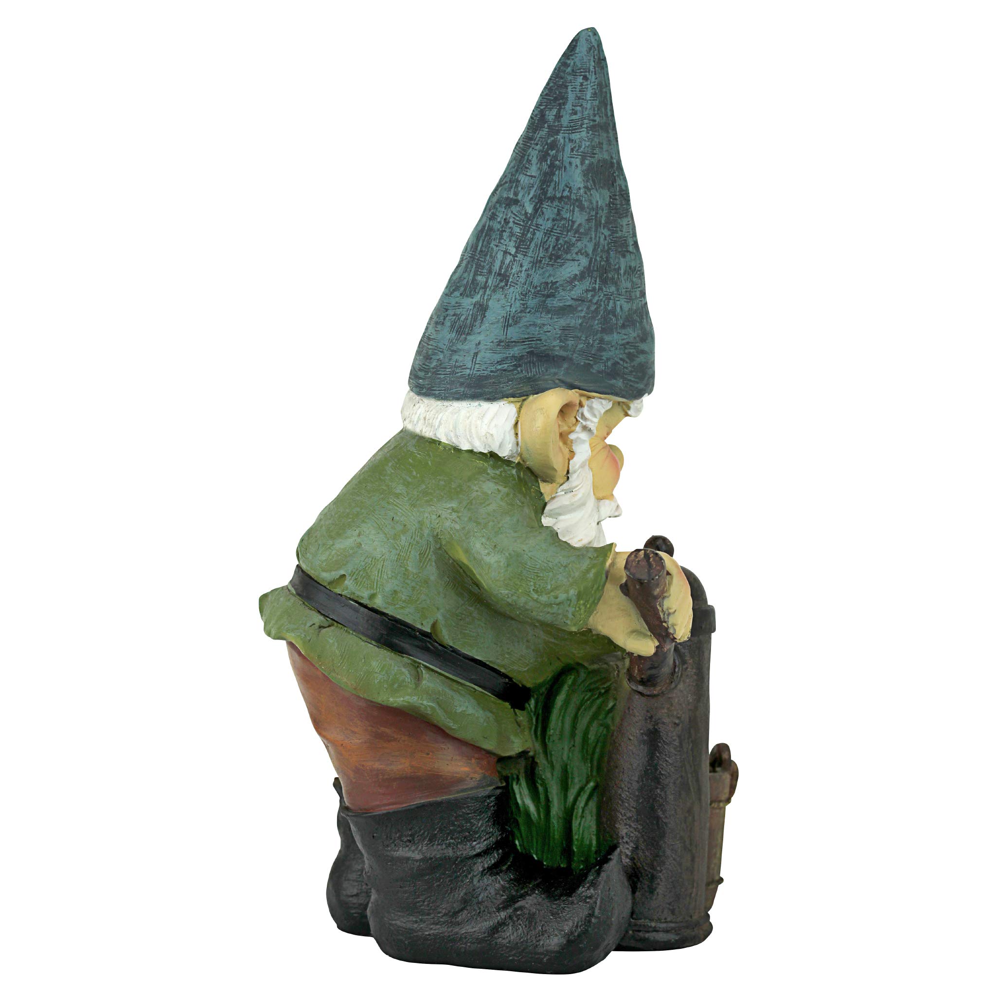 Design Toscano QM2433500 Statue du nain de jardin des pompes d’eaux de Pete Multicolore 14 x 15 x 30,5 cm