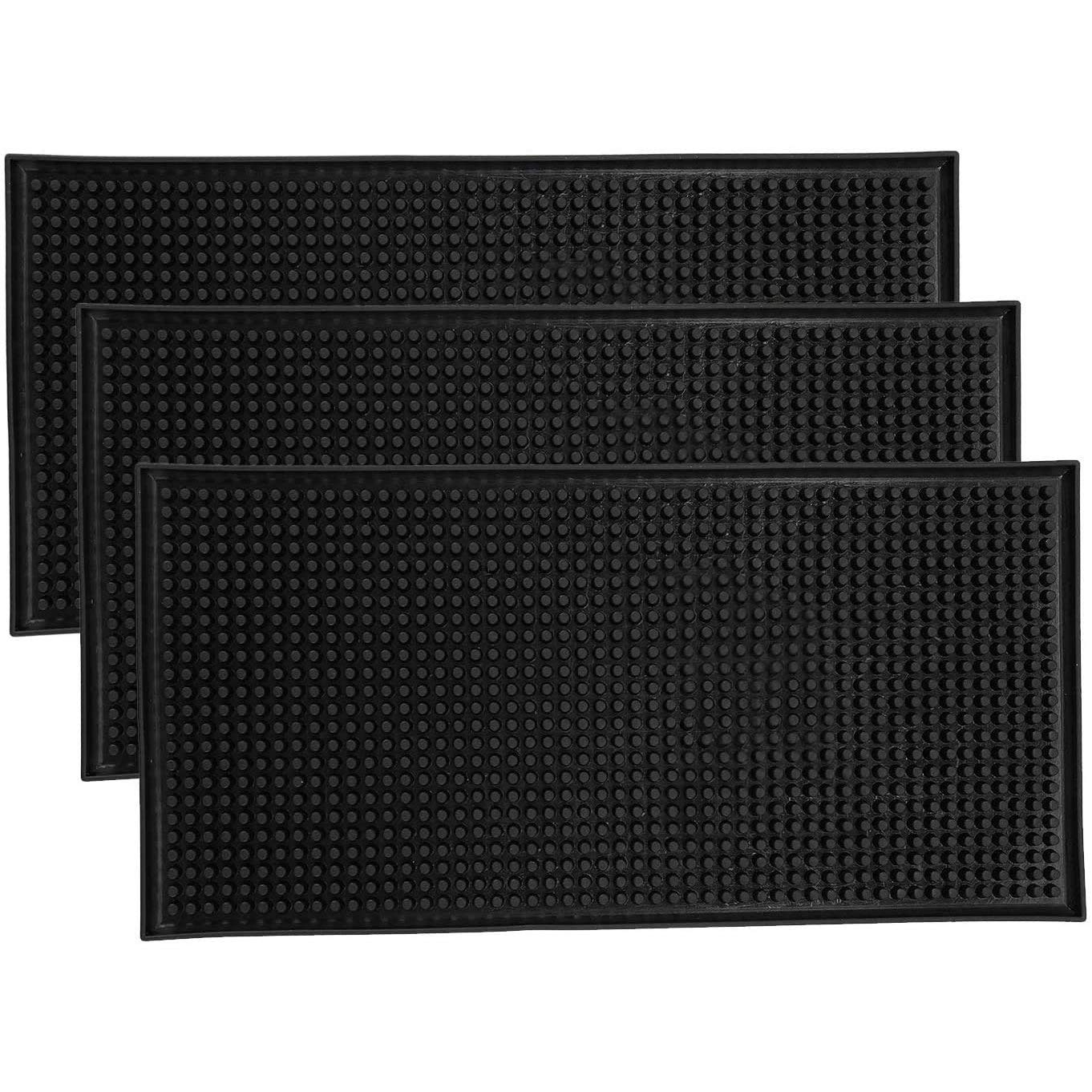 Tapete de bar negro Vklopdsh de 12x6 pulgadas para secar vasos en barra y contrabarra