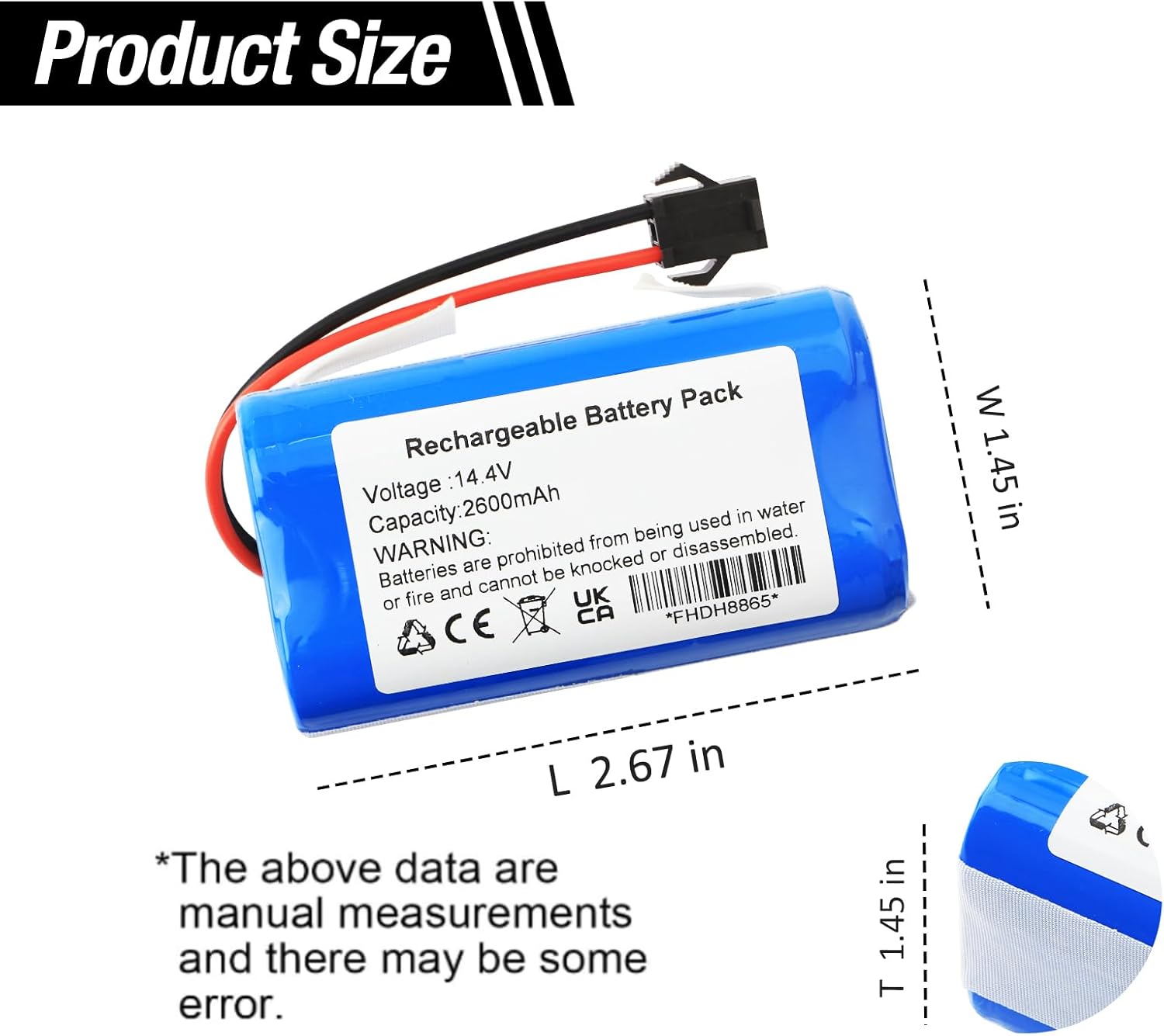 ZTHY battery with product dimensions