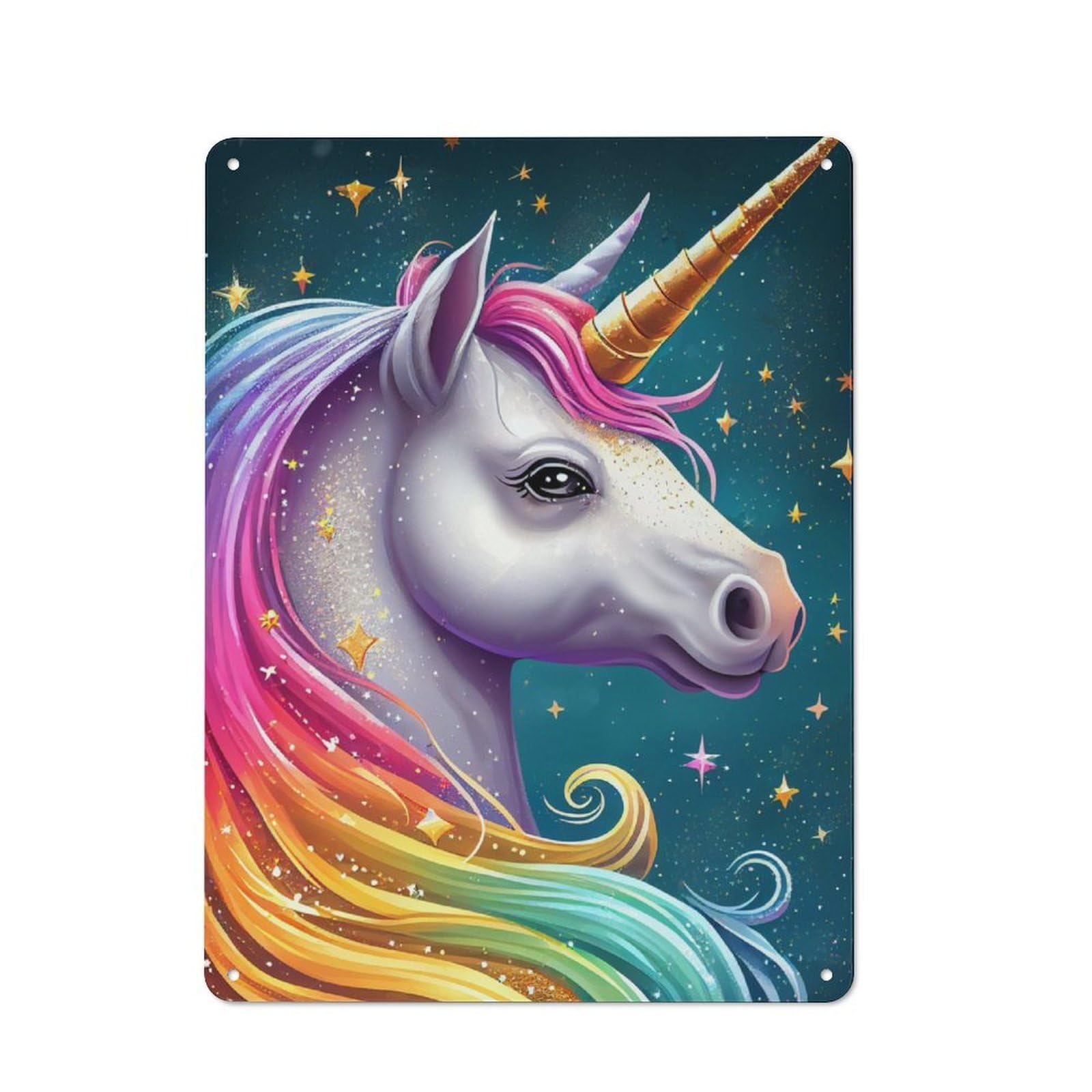 Junmoney Unicorn Sweet Vintage Tin Sign 40X30cm With For Guest Room Or Hallway, Suited To Wall Displays In Guest Rooms And Hallways
