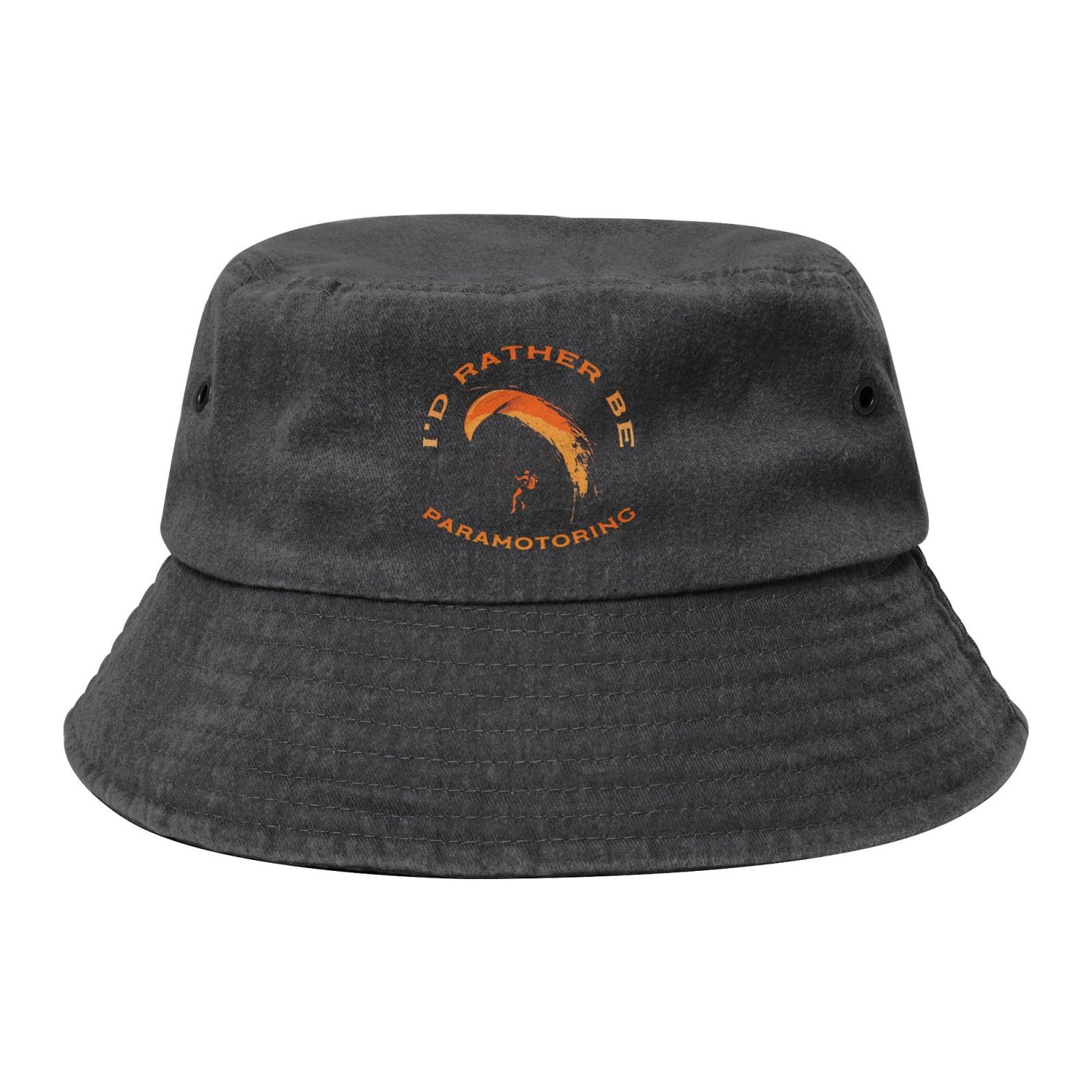 Qauirfe Paramotor I'd Rather Be Paramotoring Fashion Cowboy Denim Fisherman Hat Outdoor Fishing Cap Sun