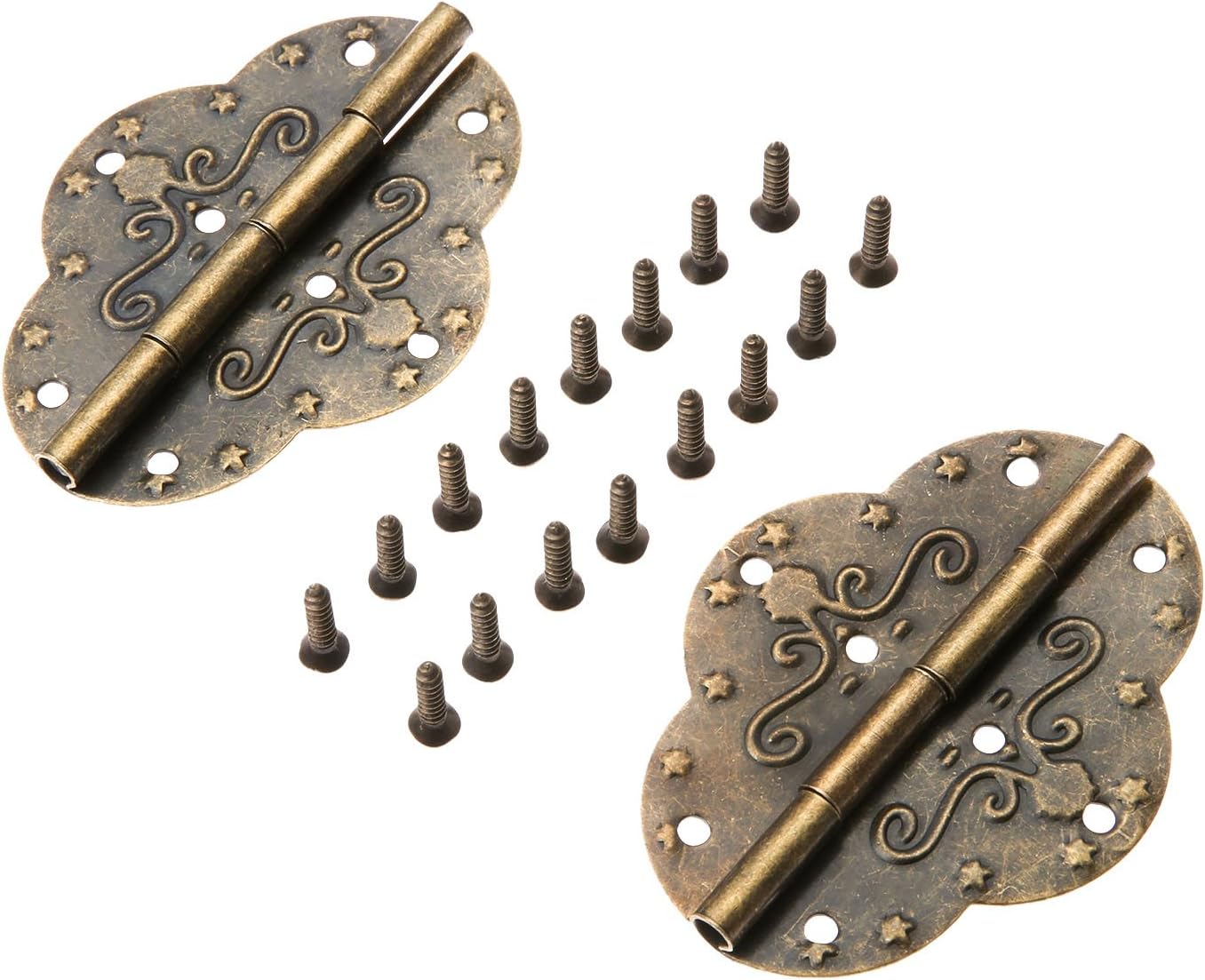 Dophee 2Pcs Antique Hinges 2.72"x2.09" Retro Style Antique Bronze Iron Decorative for Wooden Jewelry Box Case - Image 4