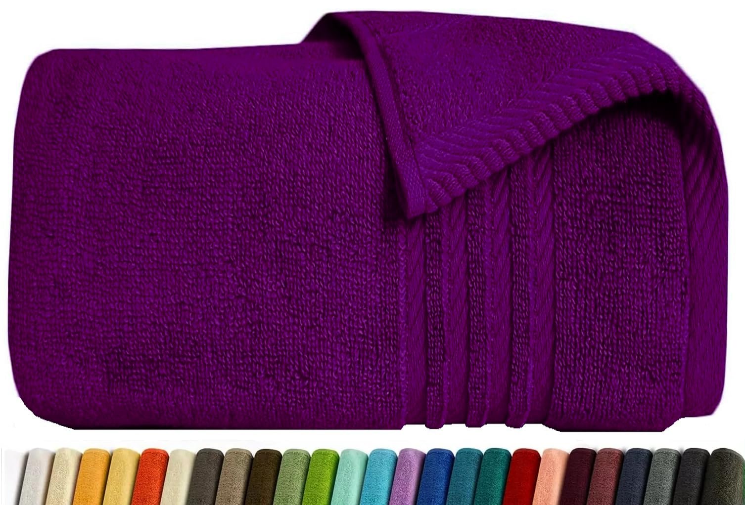 EDB Large Bath Towel 100% Egyptian Cotton Super Soft Jumbo Bath Towels 70cm x 140cm, 500-GSM Highly Absorbent Bathroom Towels (Plum, Bath Towel)